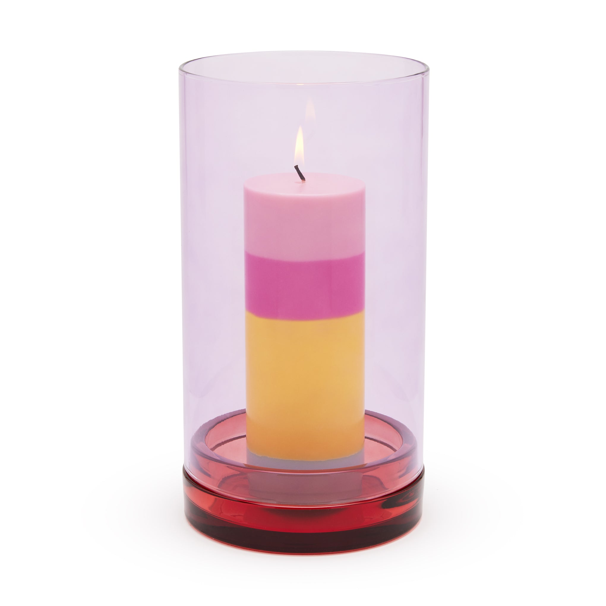 Glass Hurricane Lantern Candle Holder - Violet/ Red – MoMA Design Store