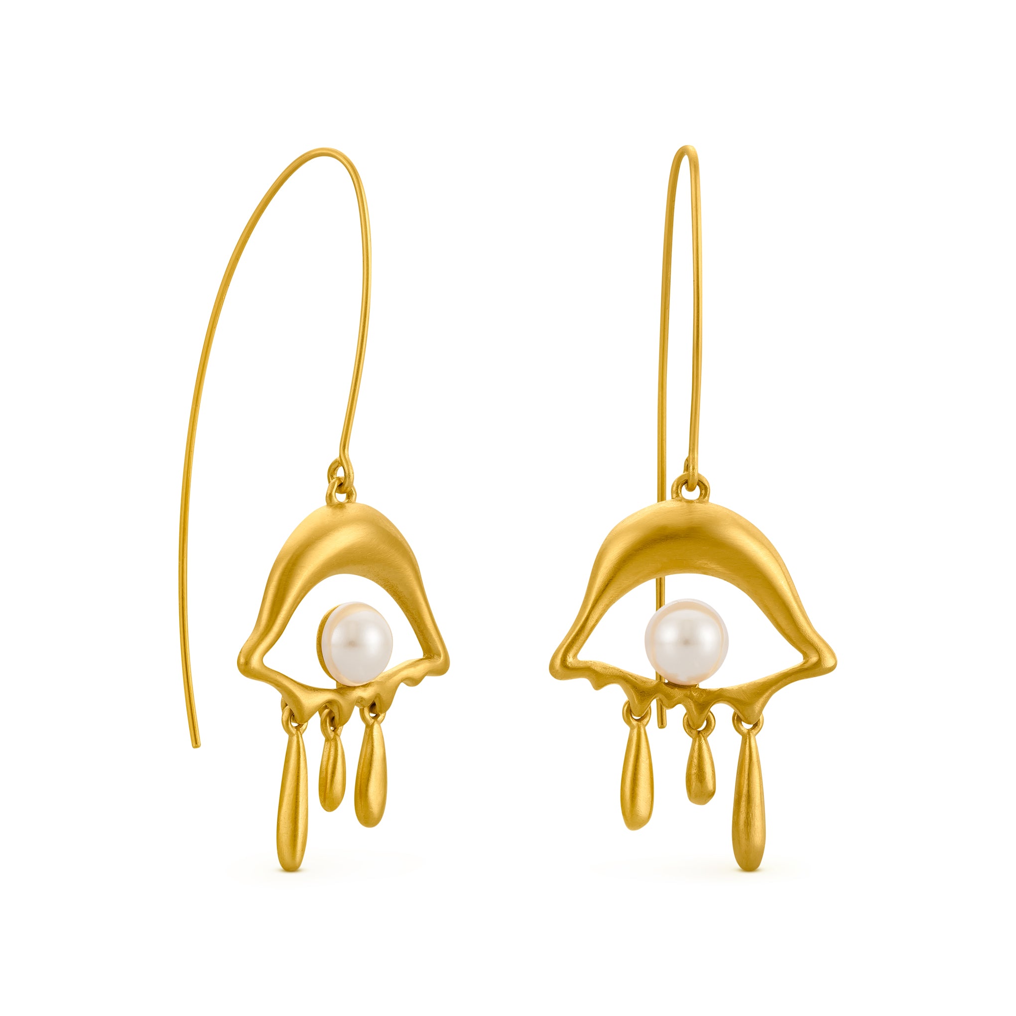 Drop earrings gold plated shops