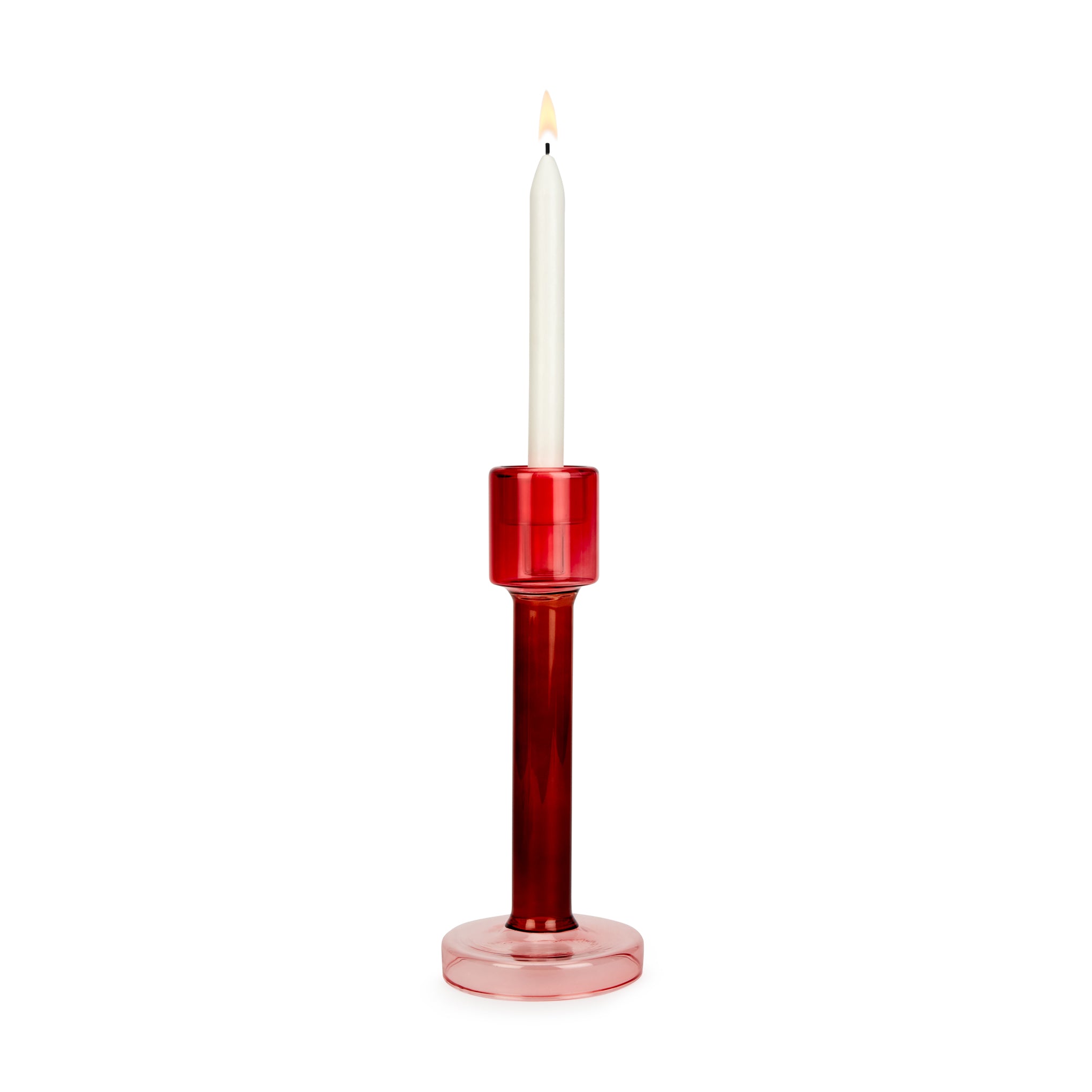 Bole Colorblock Glass Candlestick Holder - Red/ Pink – MoMA Design Store