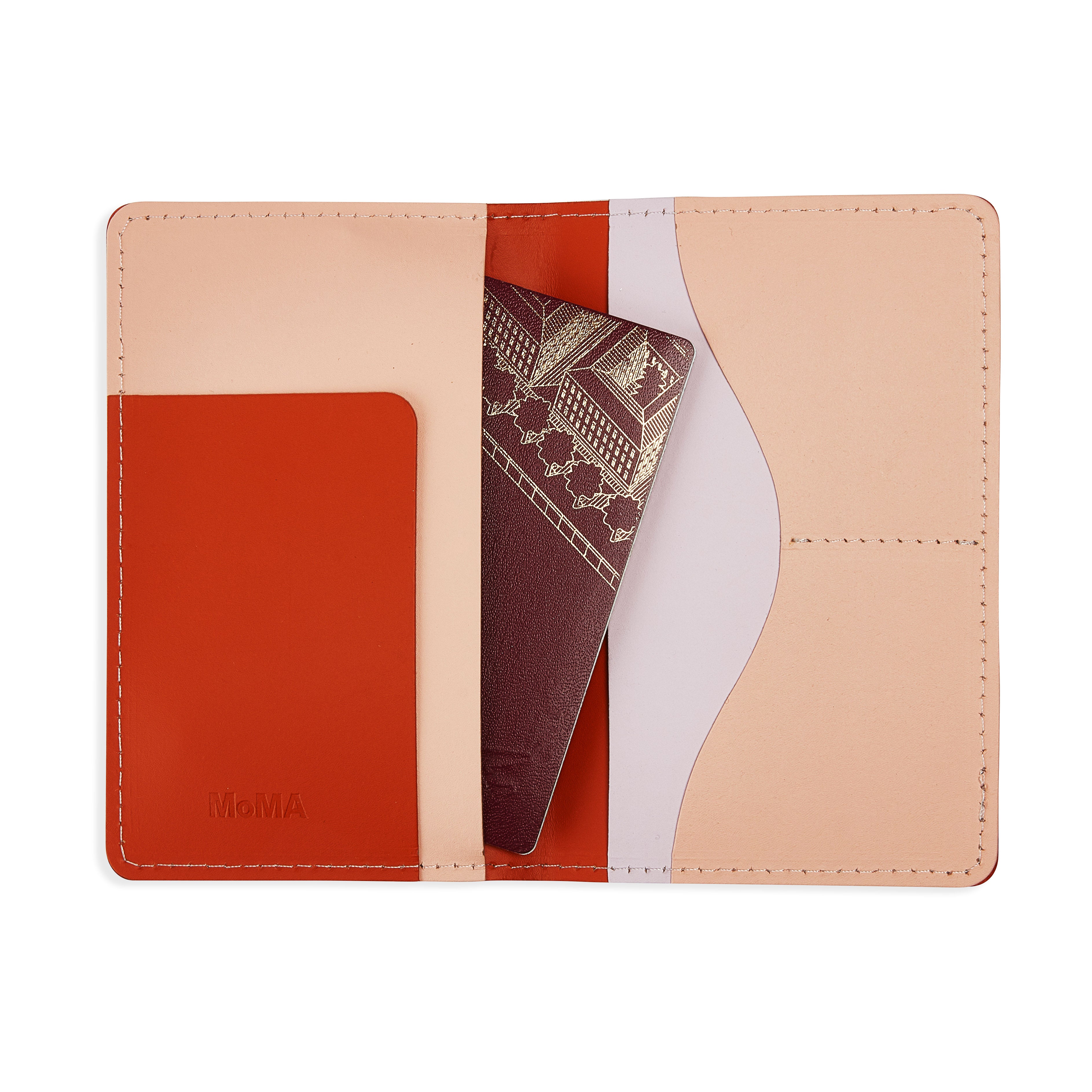 Custom Antic Leather Passport Cover, Zipped Bi-fold Passport