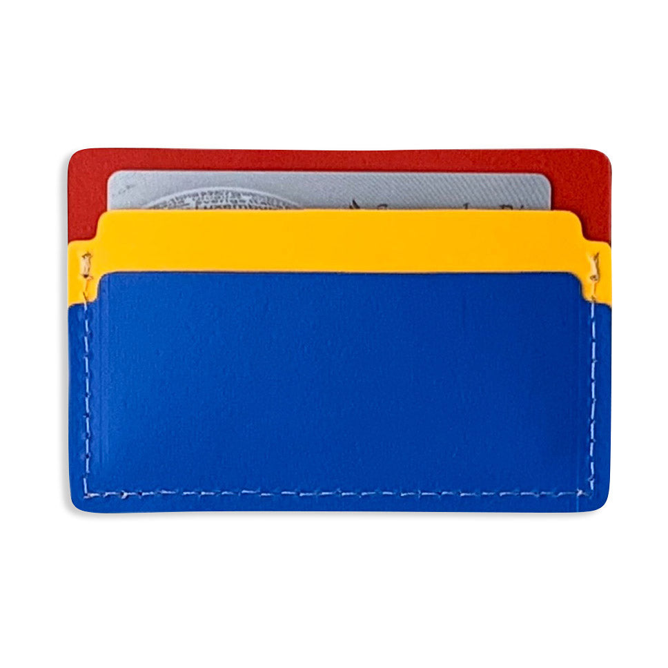 Primary Recycled Leather Cardholder - Blue/ Red – MoMA Design Store
