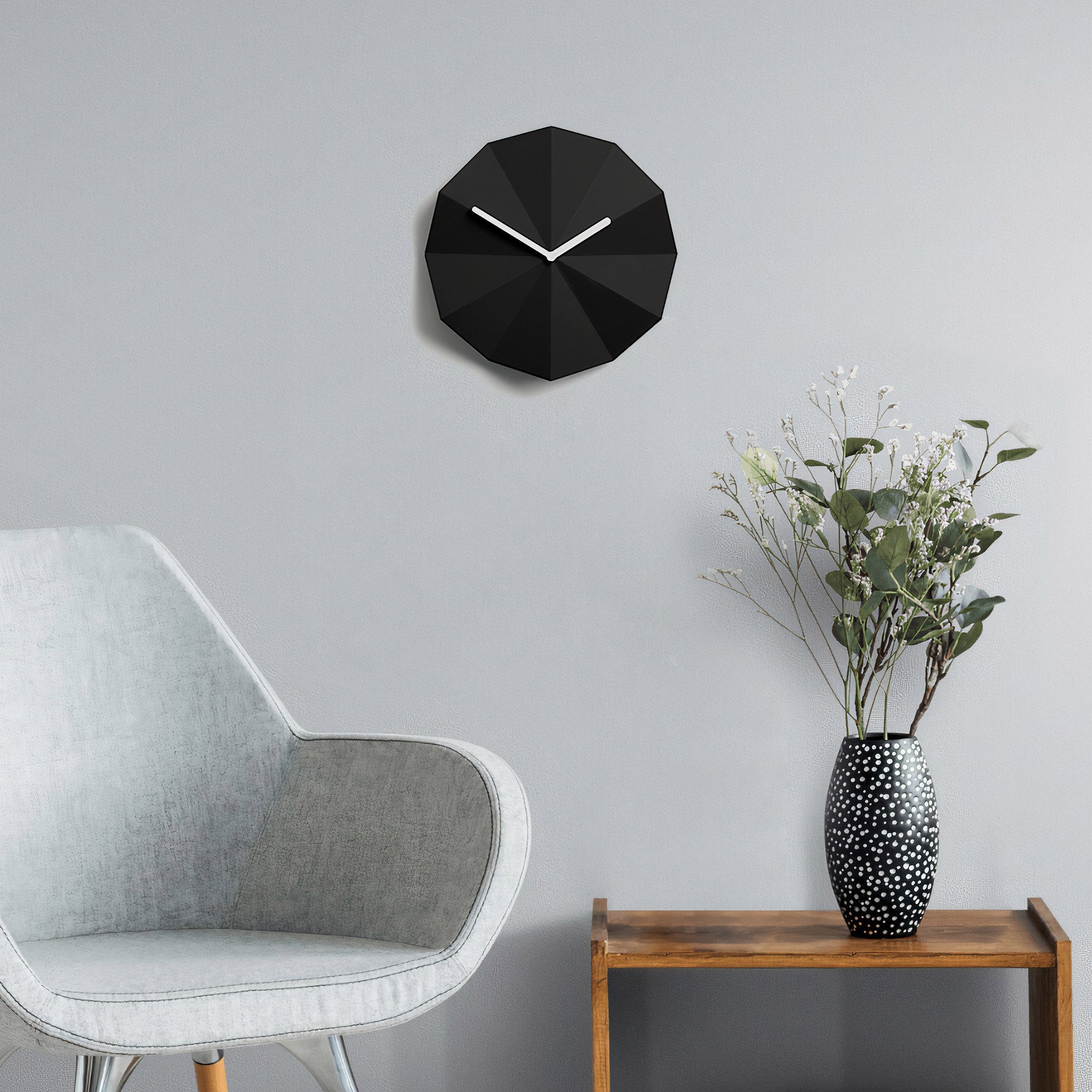 Delta Wall Clock - Oak/ Black