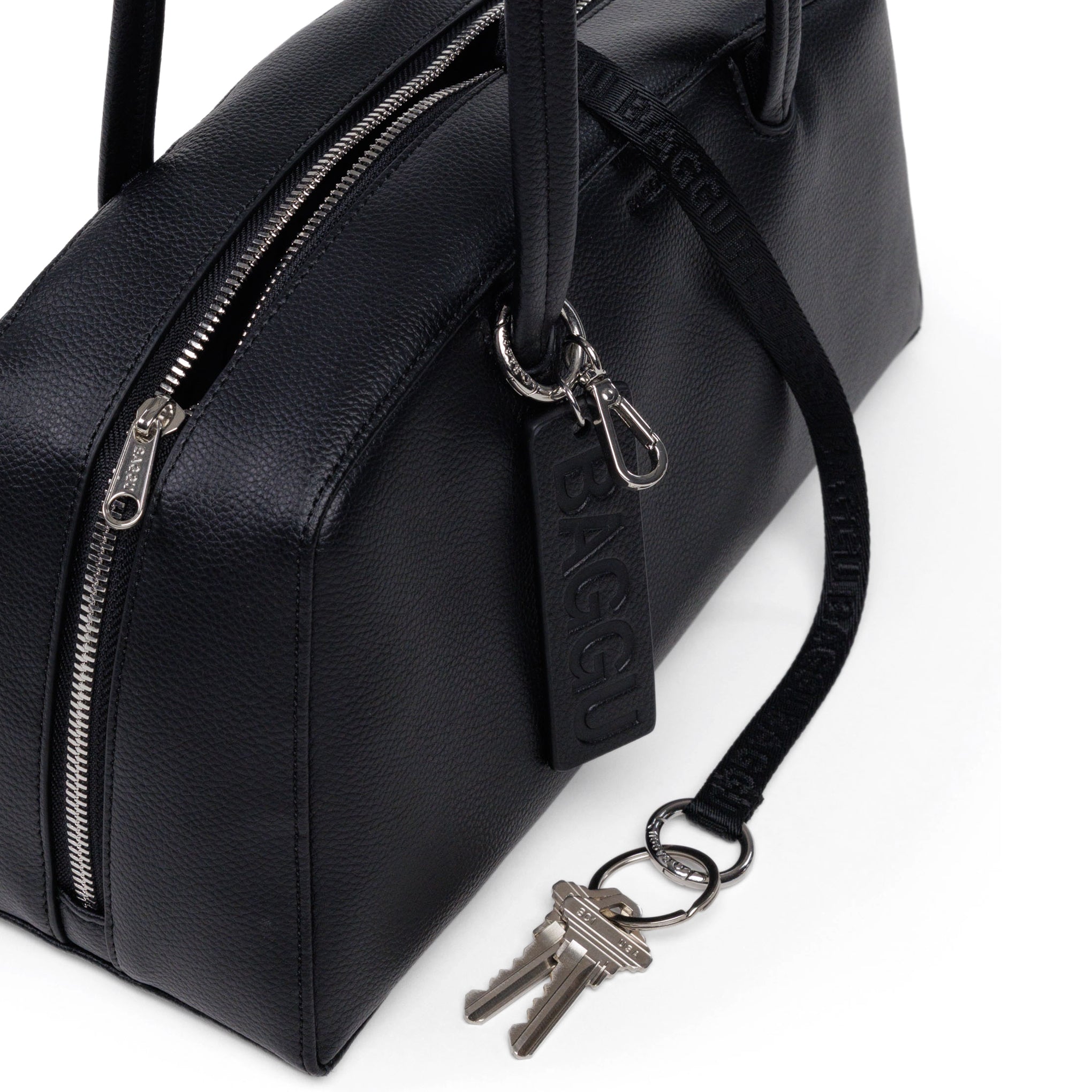 baggu leather backpack black black Baggu - Recycled Leather Bowler Bag