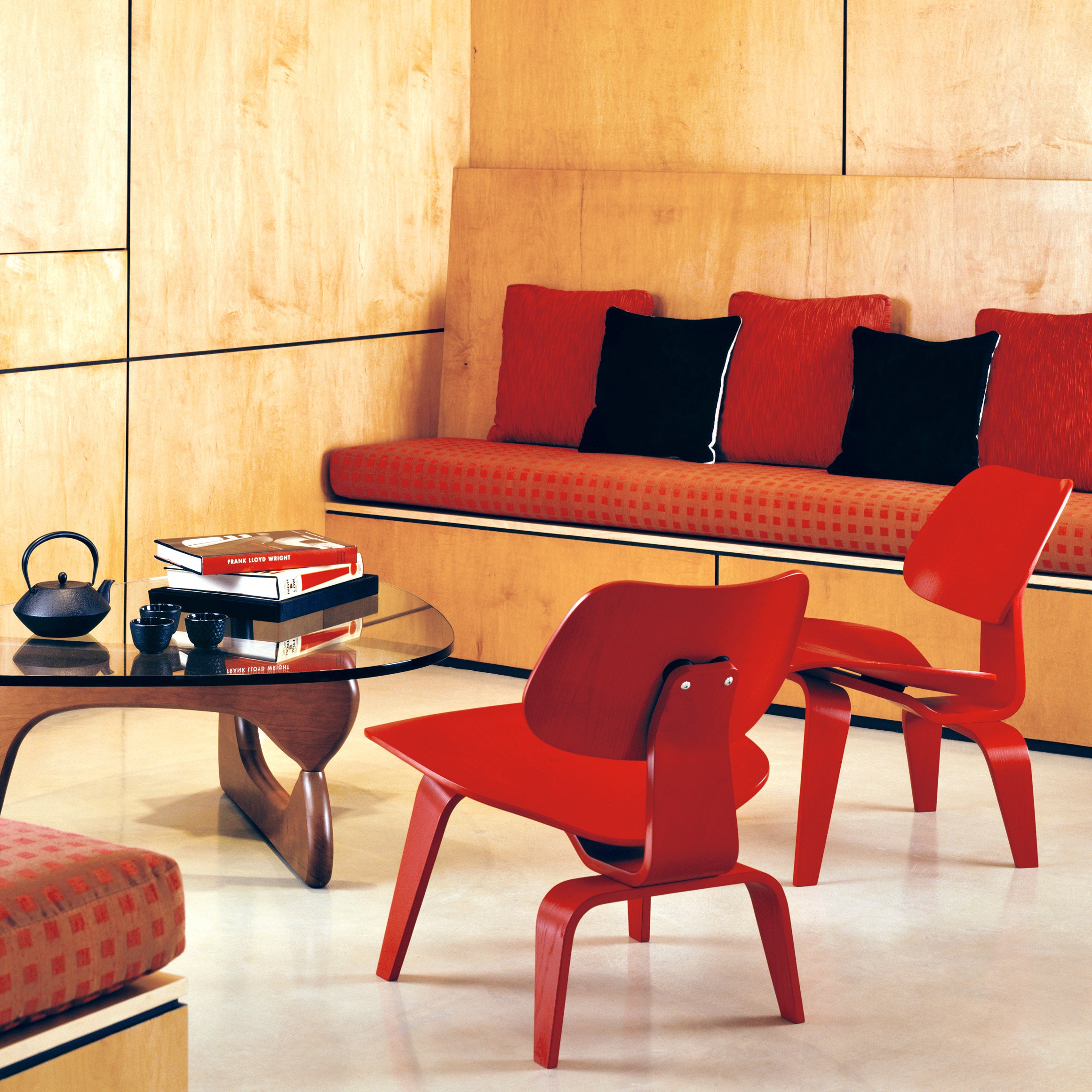 Eames® Molded Plywood Lounge Chair (LCW) from Herman Miller Red