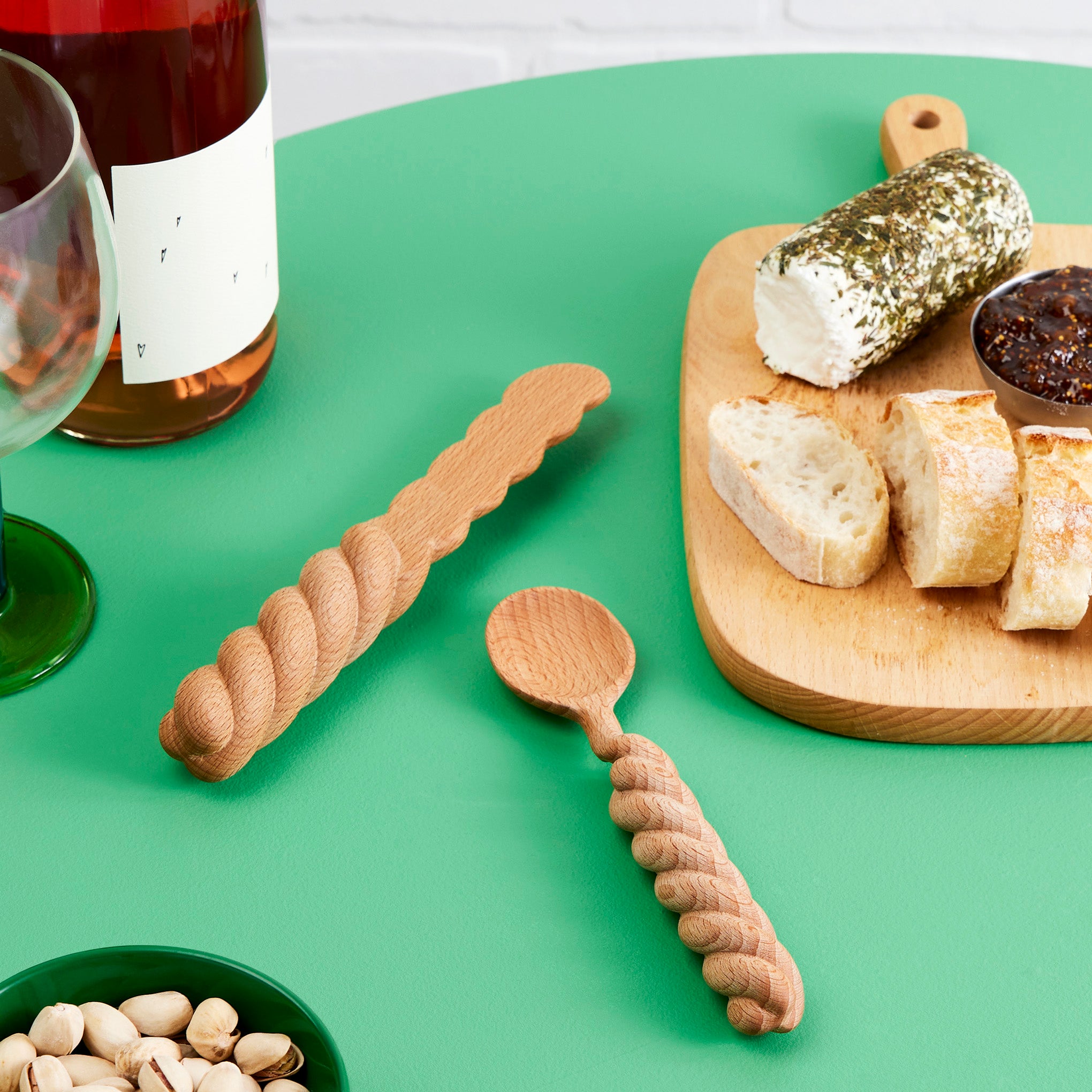 Twist Wood Charcuterie Utensils Set of 2 MoMA Design Store