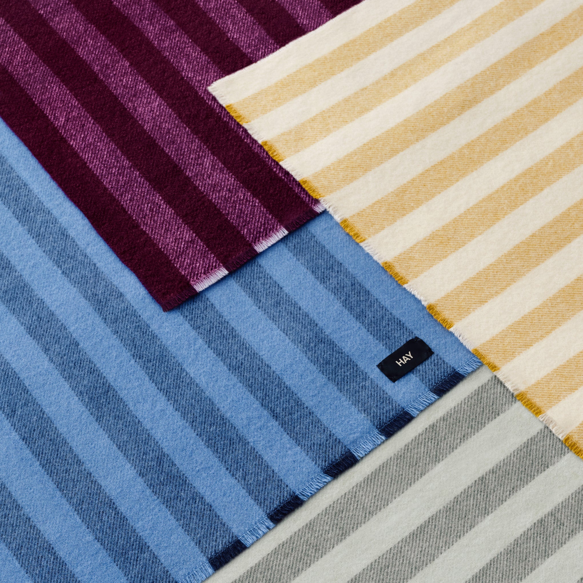 HAY Duo Striped Wool Throw - Sky Blue – MoMA Design Store