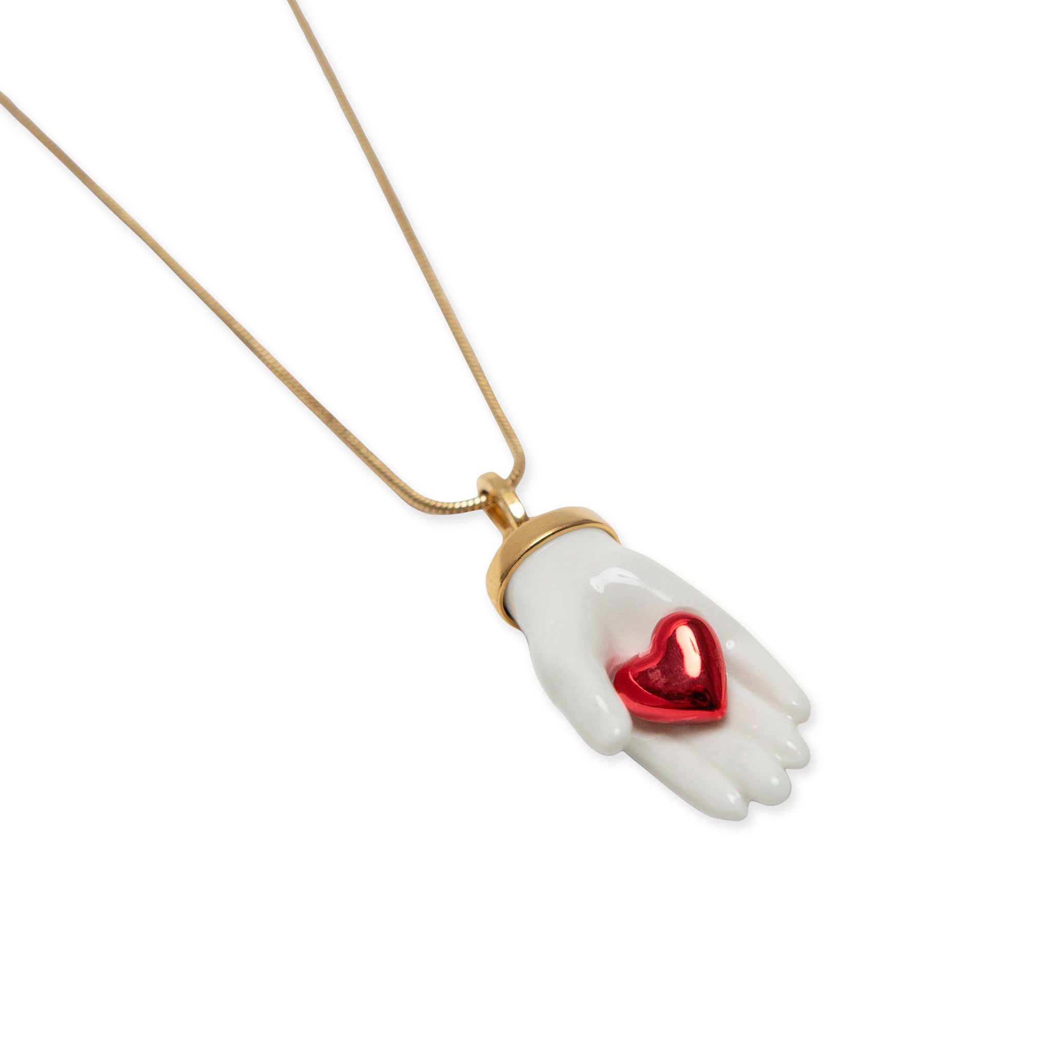 Andrés Gallardo Little Hand & Heart Gold-Plated Necklace – MoMA