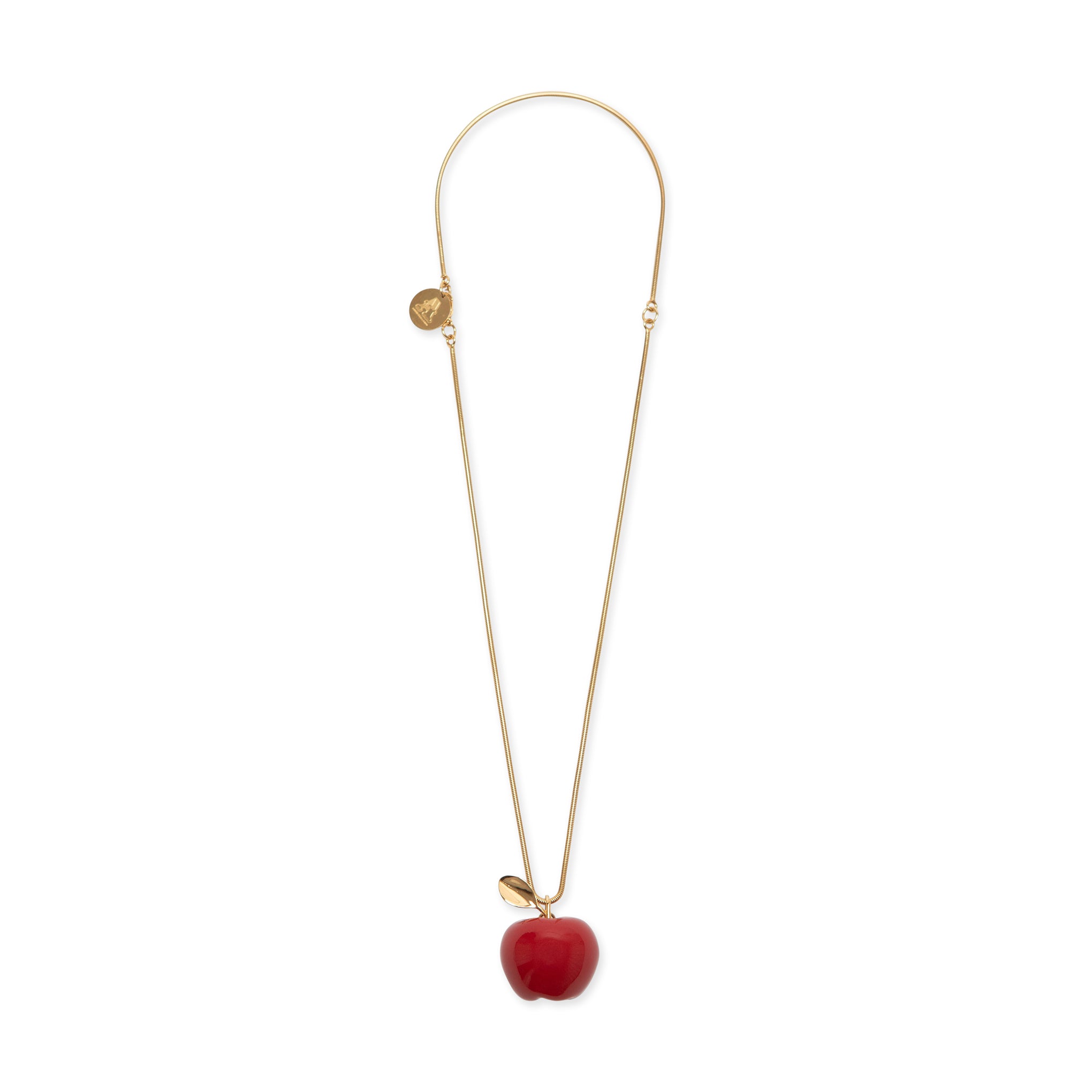 Andrés Gallardo Large Red Apple Gold-Plated Necklace – MoMA Design 