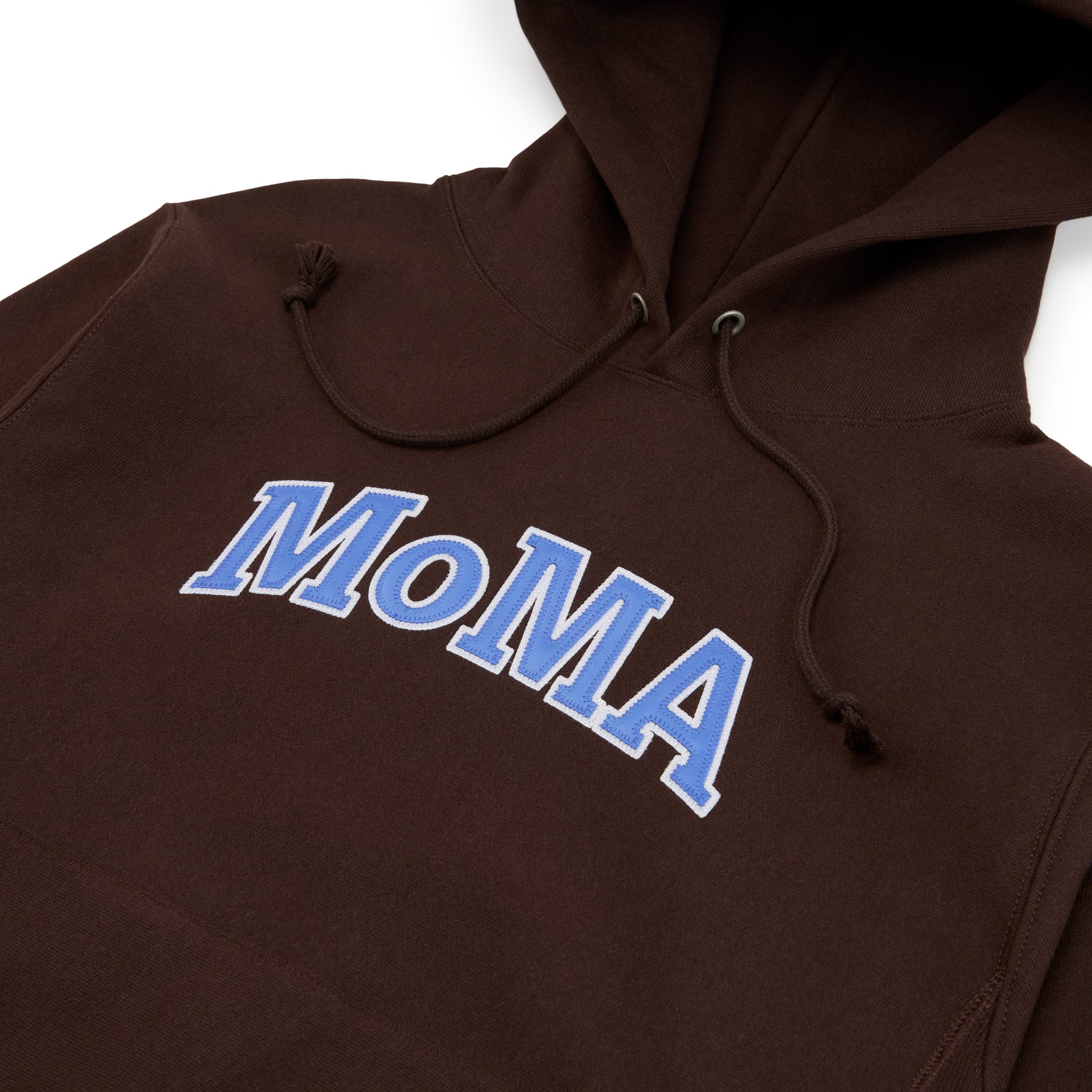 Champion Hoodie - MoMA Edition - Brown/ Blue – MoMA Design Store Champion Hoodie - MoMA Edition - Brown/ Blue – MoMA Design Store