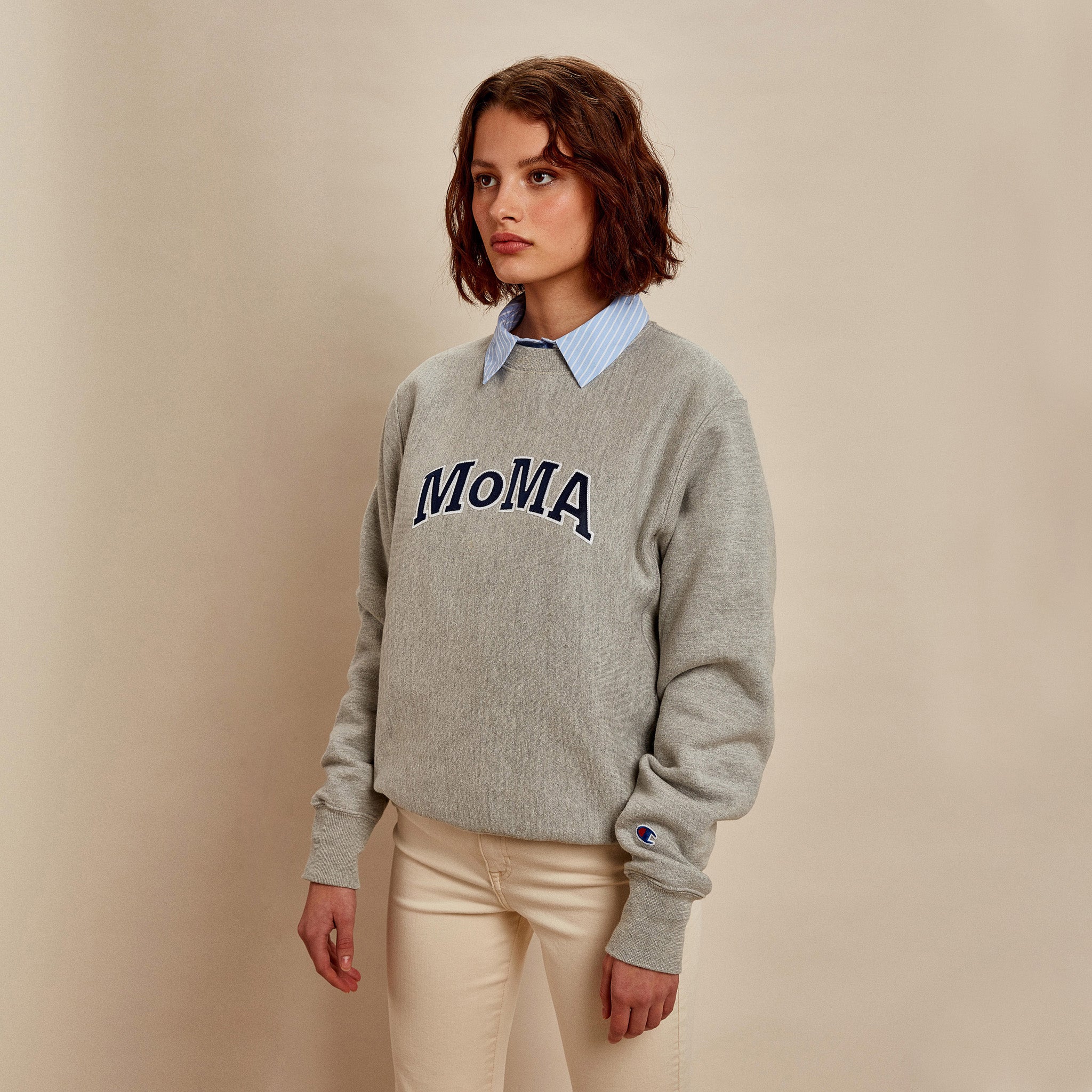 Champion Crewneck Sweatshirt MoMA Edition Oxford Gray – MoMA