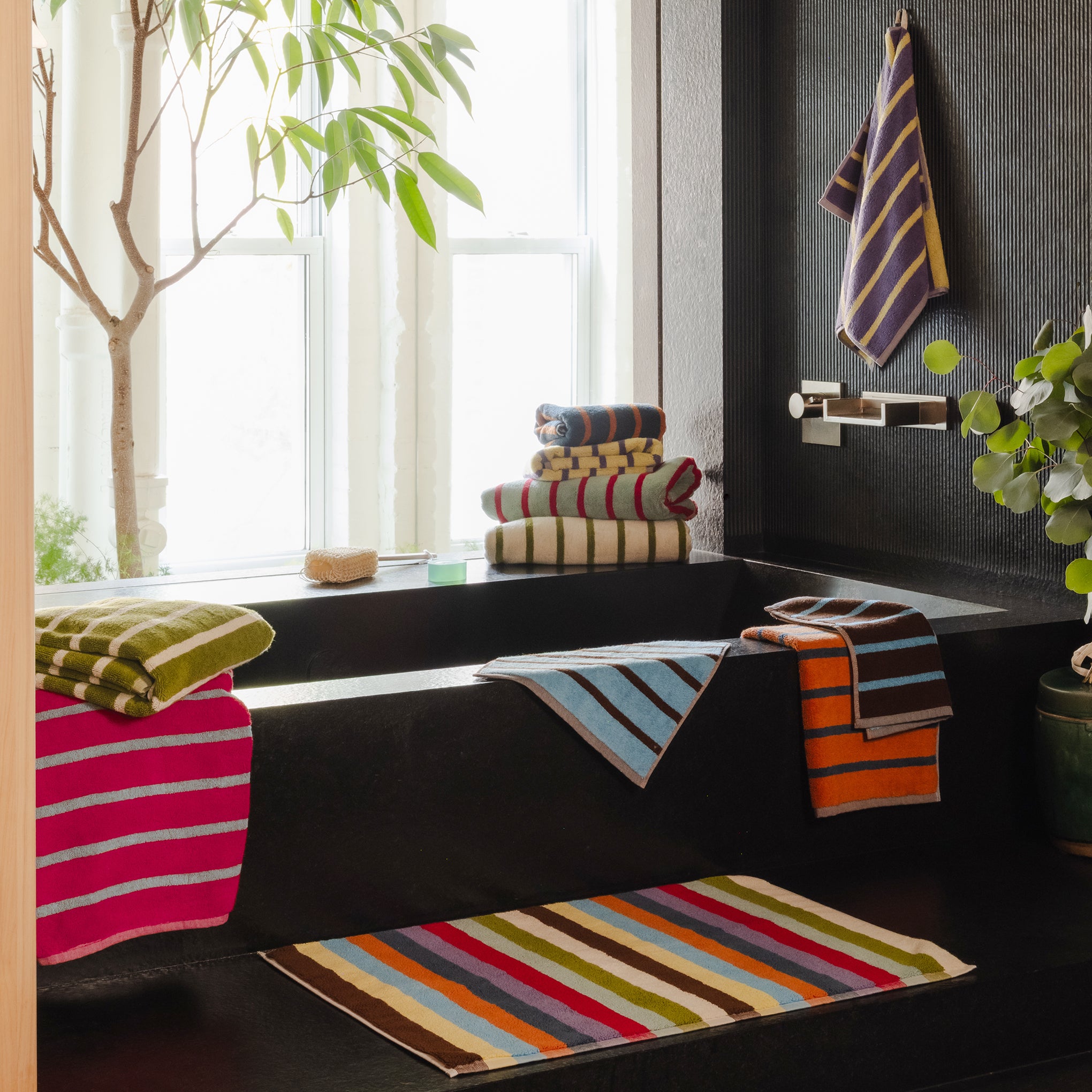 BIRDWEEL タオル　MADE IN USA Dusen Dusen Bird Striped Cotton Towel - Warbler – MoMA Design Store