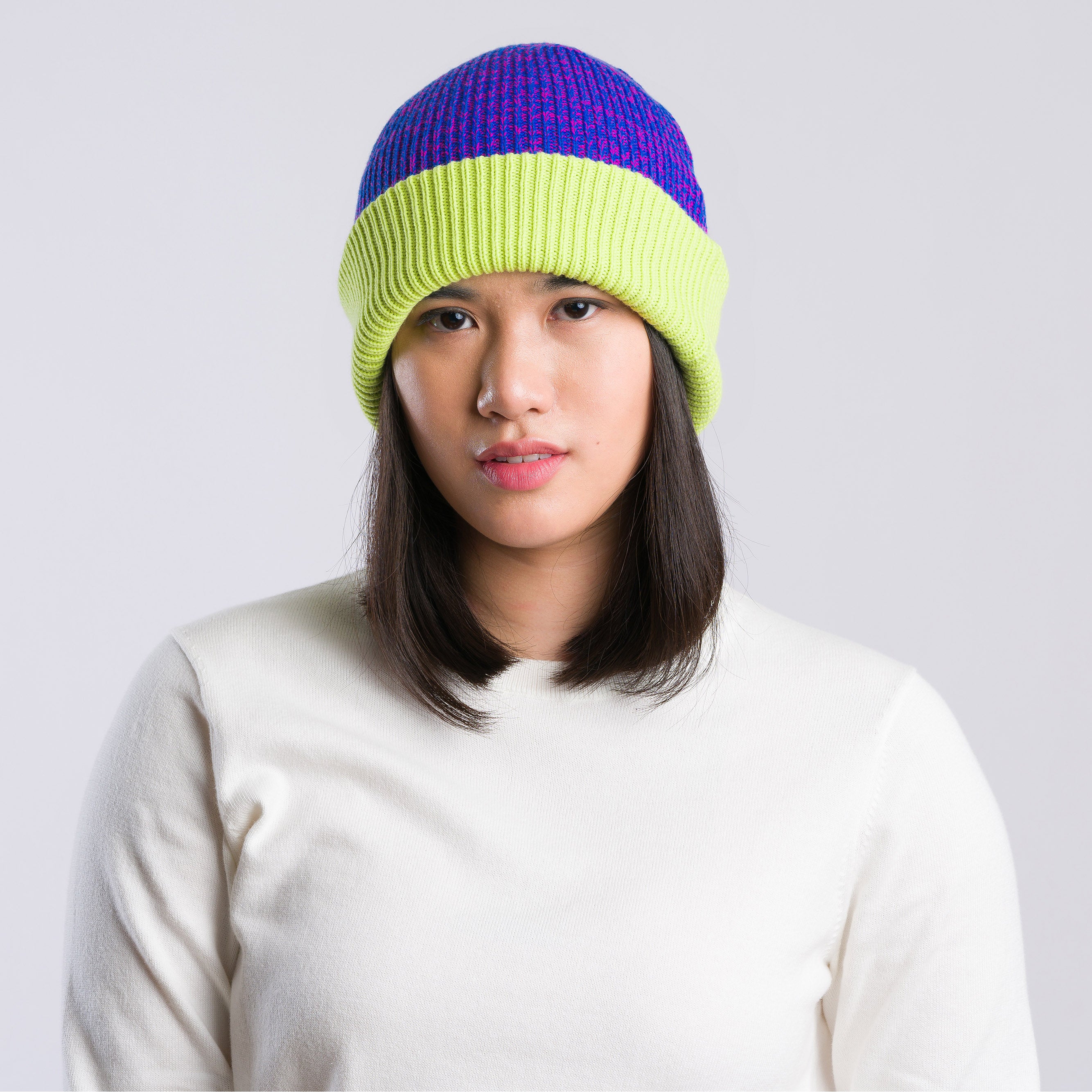 Verloop Reversible Beanie Magenta/ Cobalt Marl MoMA Design Store