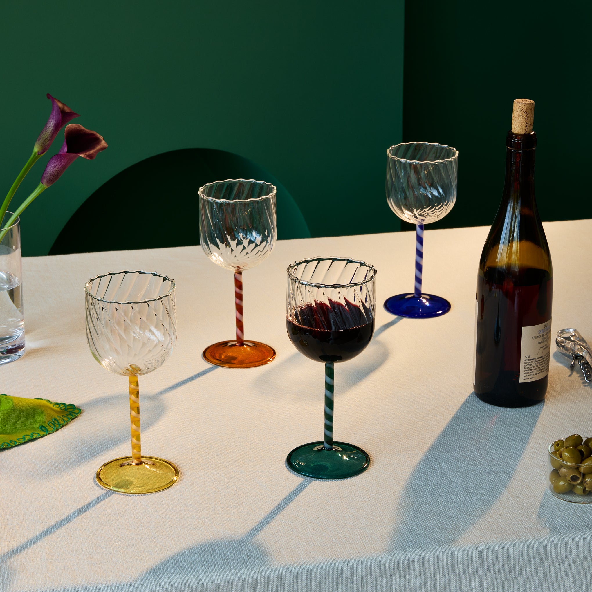Candy Twist Glassware - Set of 4