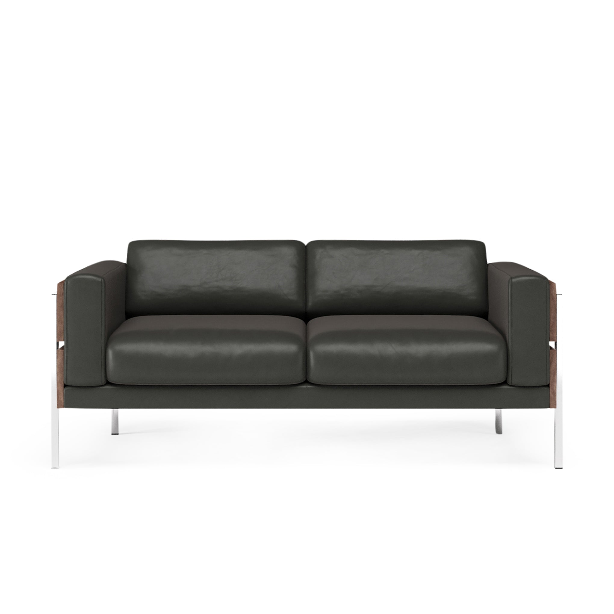 Forum 2-Seater Sofa - Walnut/ Black Leather – MoMA Design Store