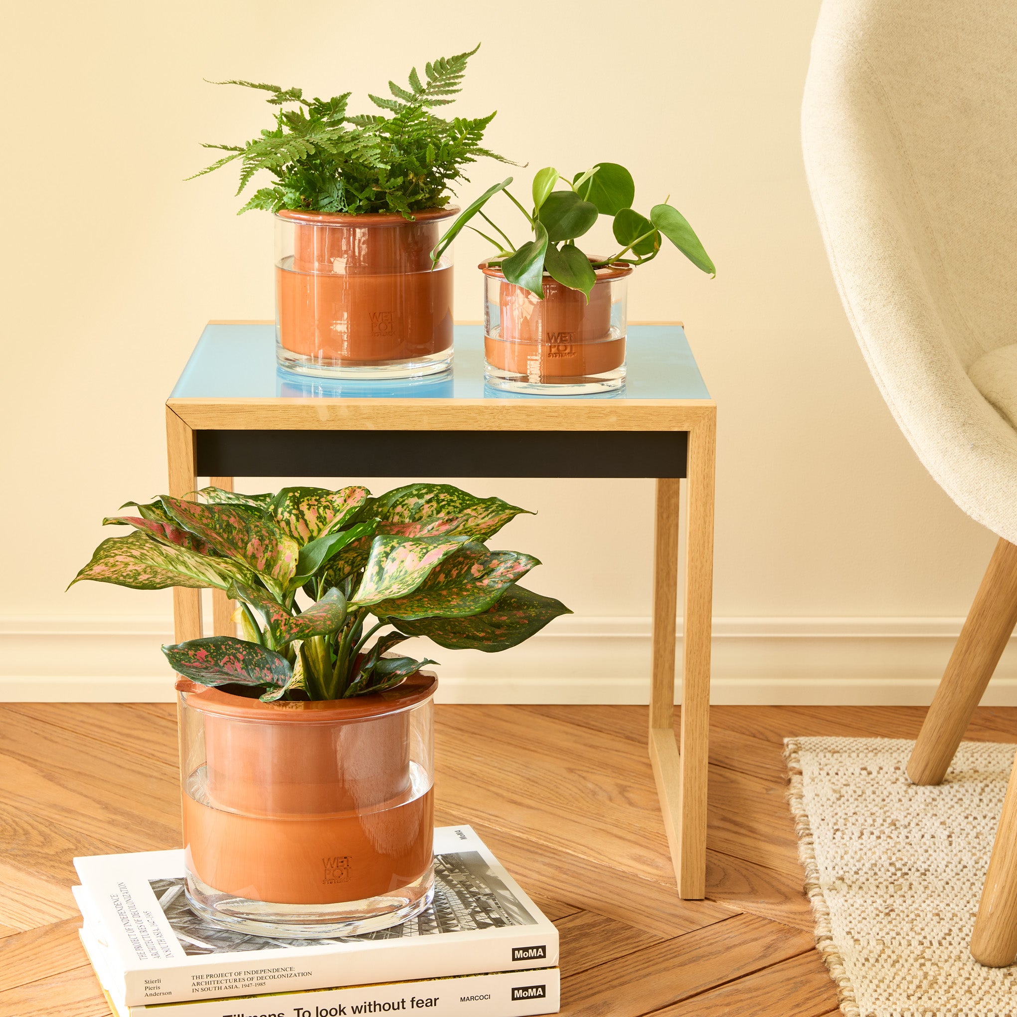 self watering planters for indoor plants MoMA Self Watering Pot