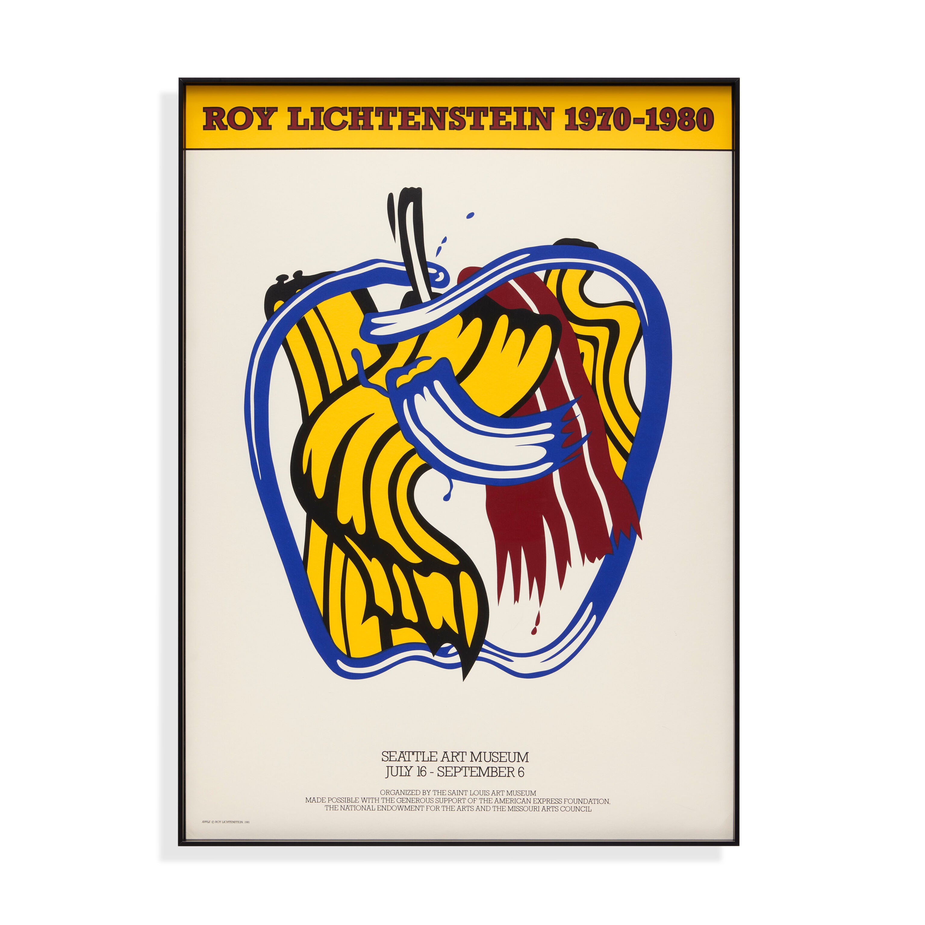 Roy Lichtenstein Apple Framed Poster