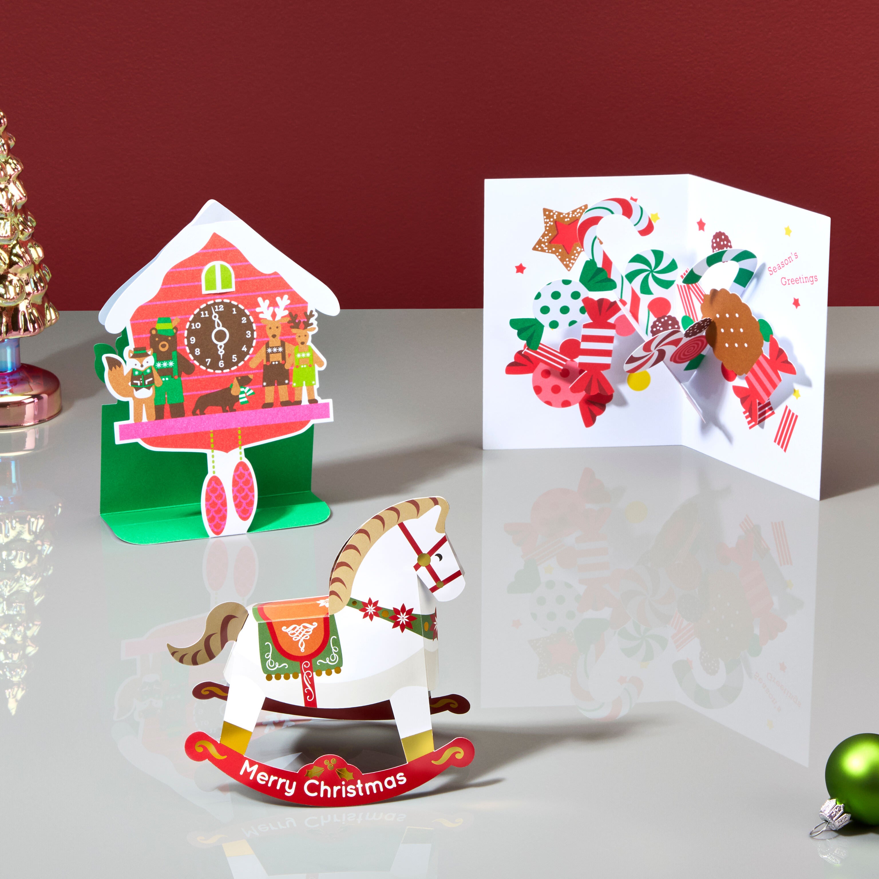 Christmas Rocking Horse Holiday Pop-Up Cards Set of – MoMA