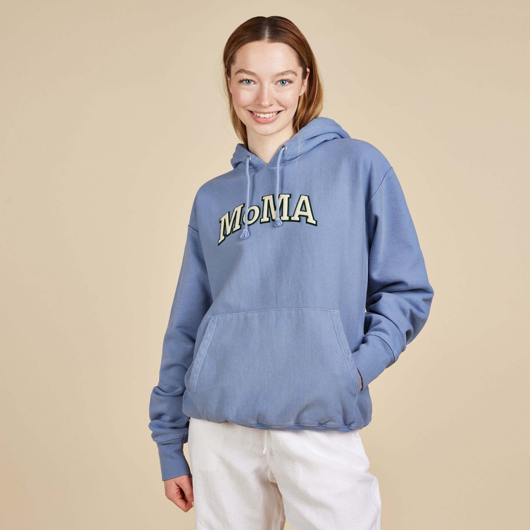 Champion Garment-Dyed Hoodie MoMA Edition Wildflower Pale Blue