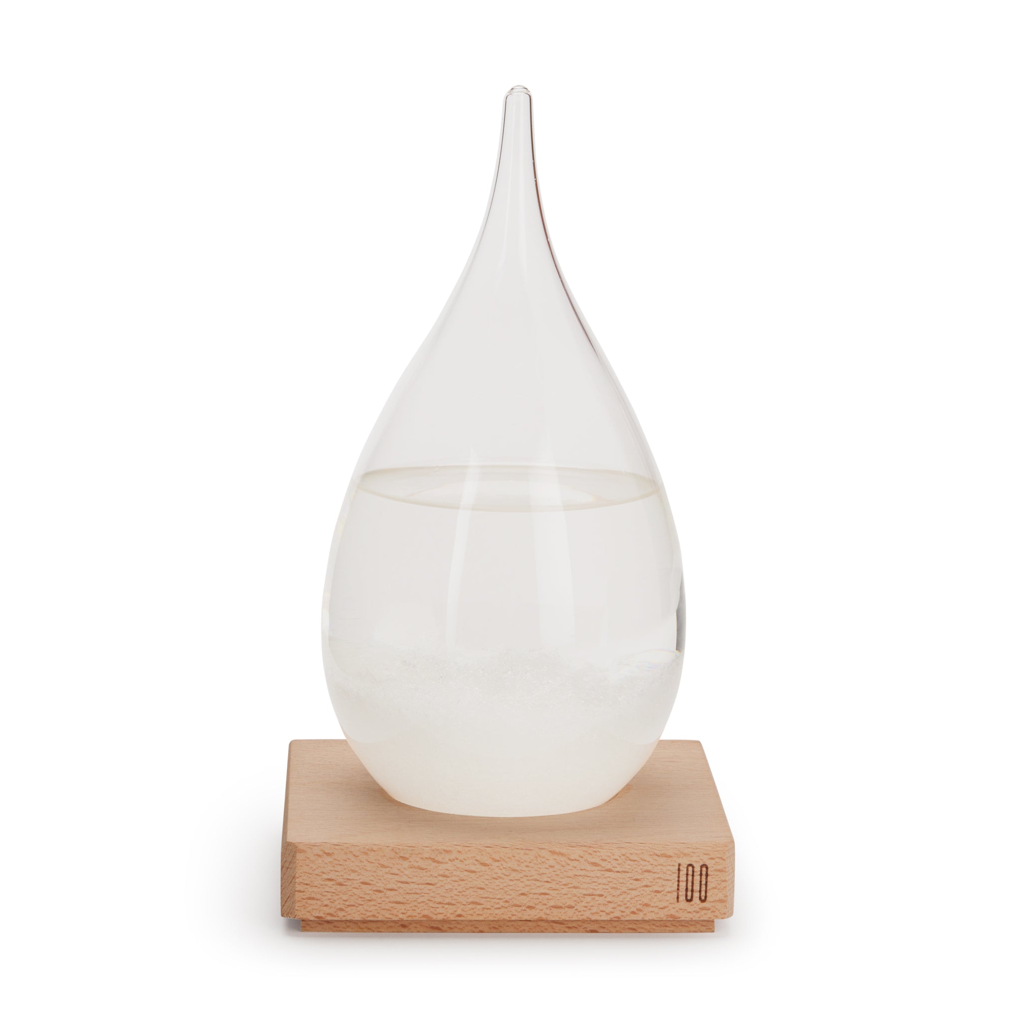 Tear Drop Storm Glass With Wood Base
