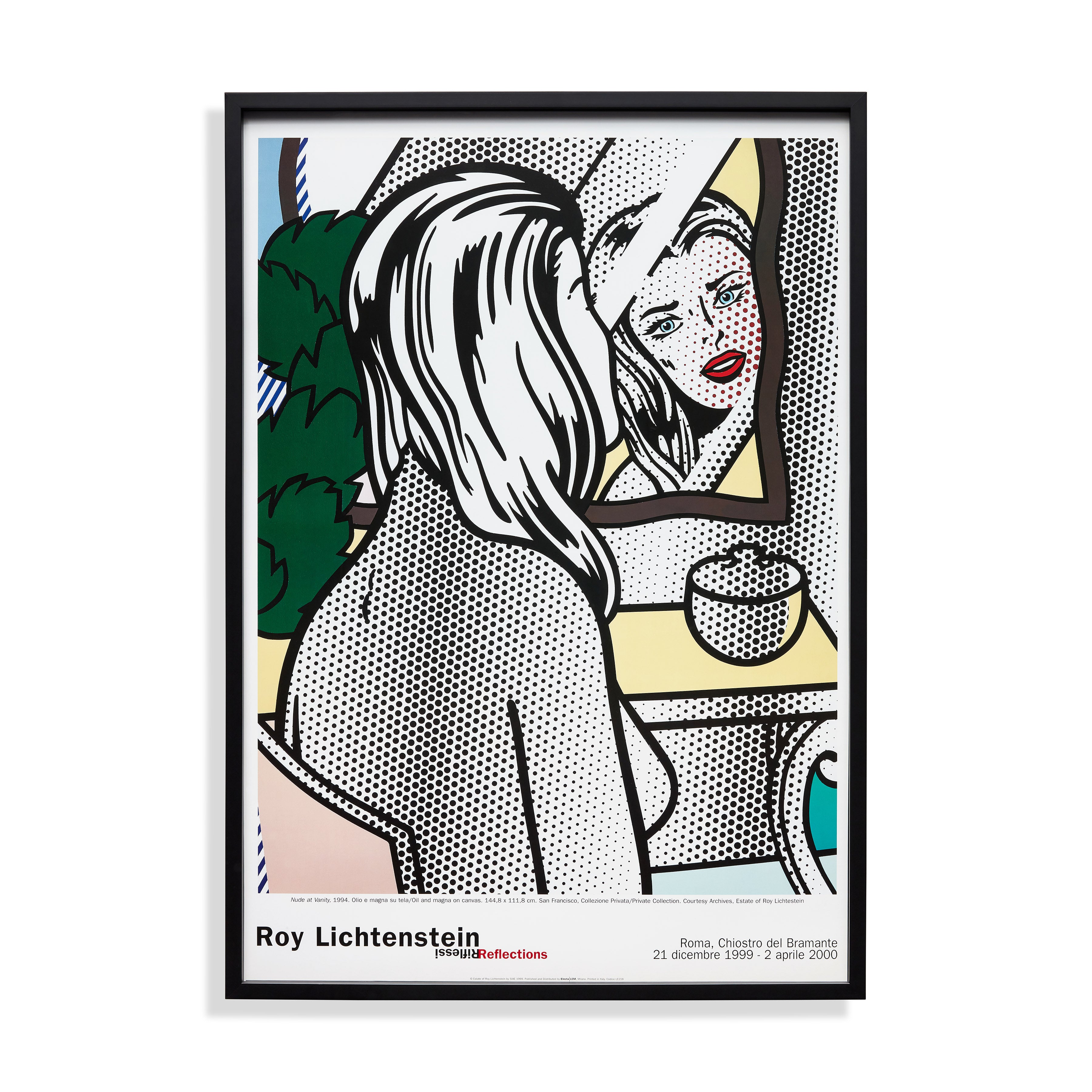 Roy Lichtenstein Nude at Vanity Framed Poster