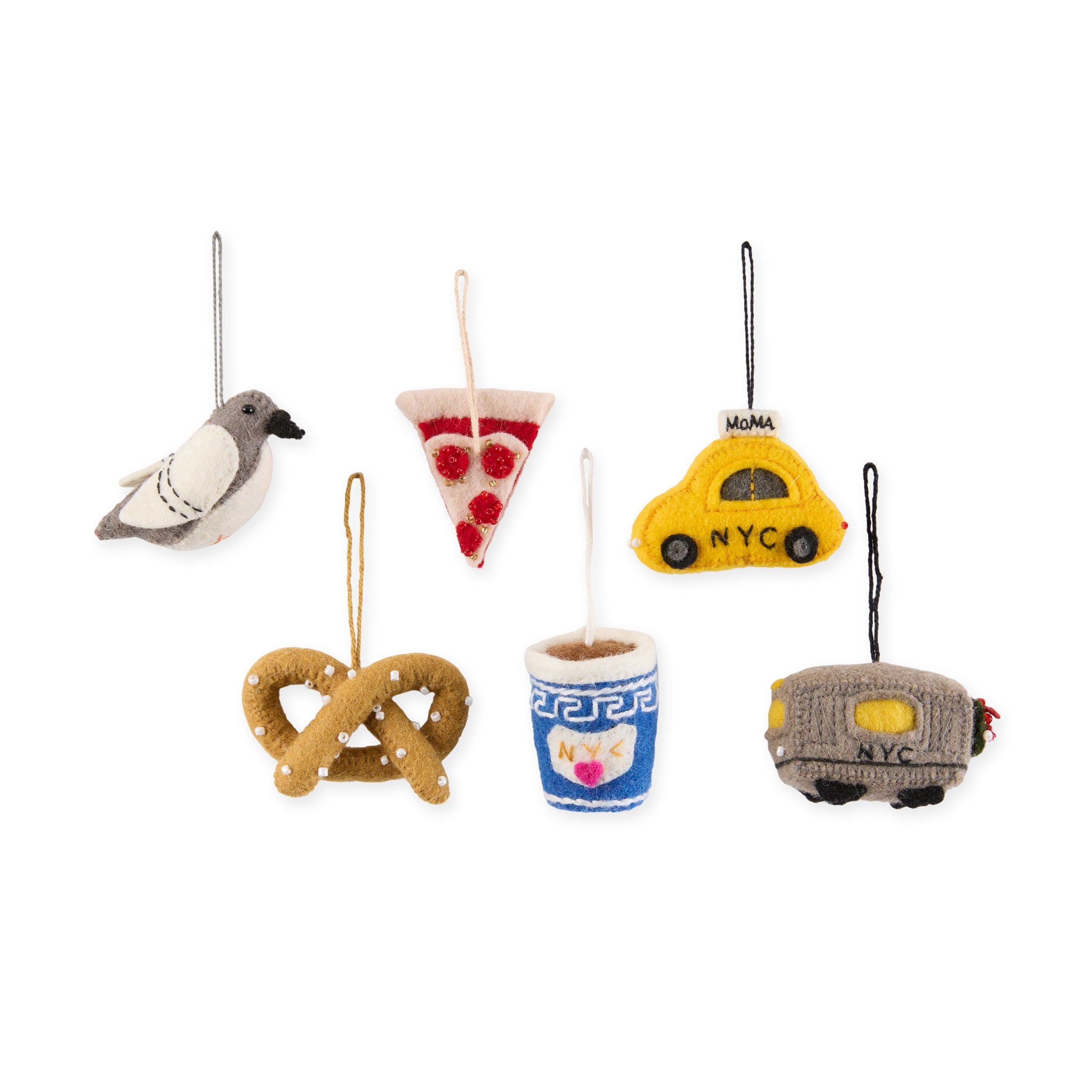 MoMA NYC Mini Felt Holiday Ornaments - Set of 6 – MoMA Design Store