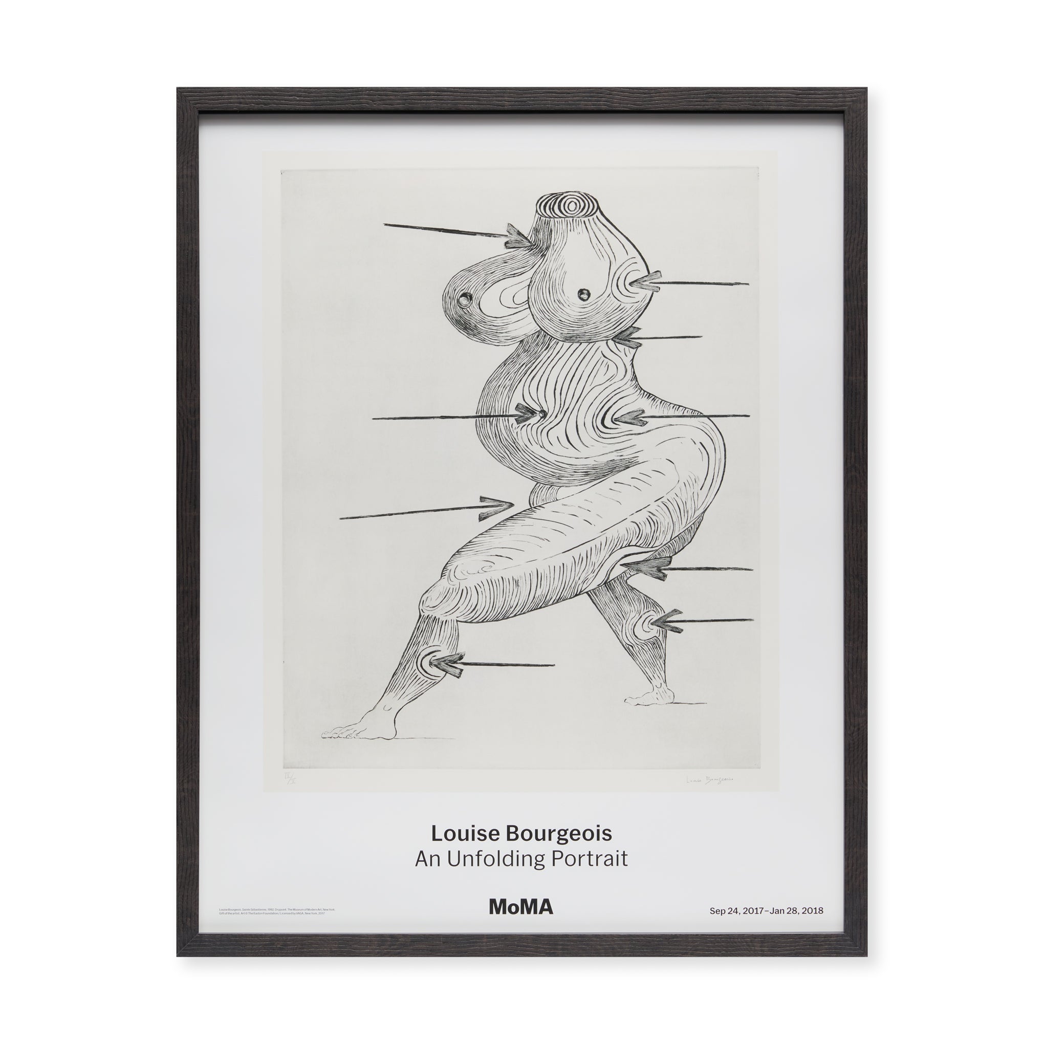 Louise Bougeois An Unfolding Portrait Framed Exhibition Poster