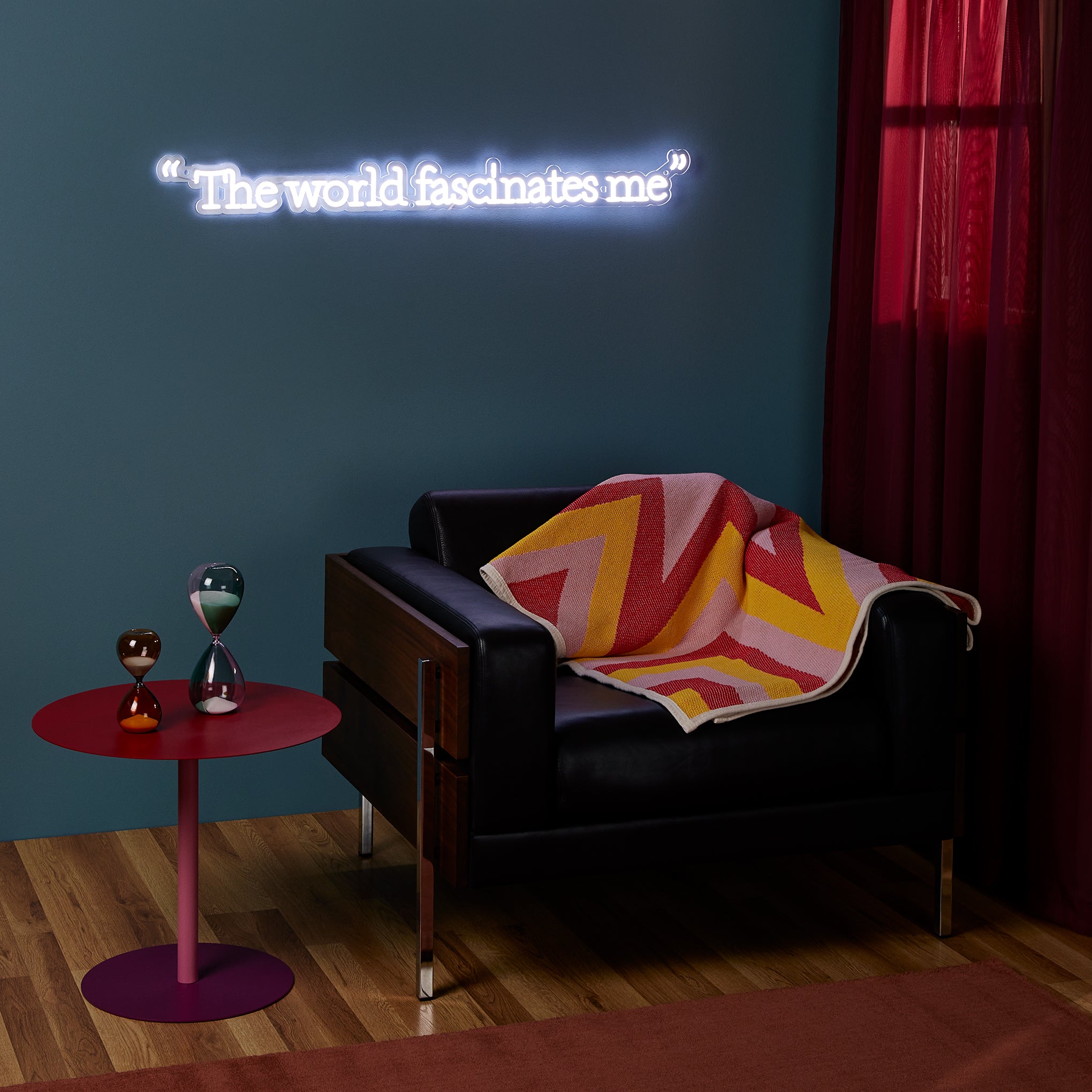 Andy Warhol The World Fascinates Me Quote Neon Sign – MoMA Design