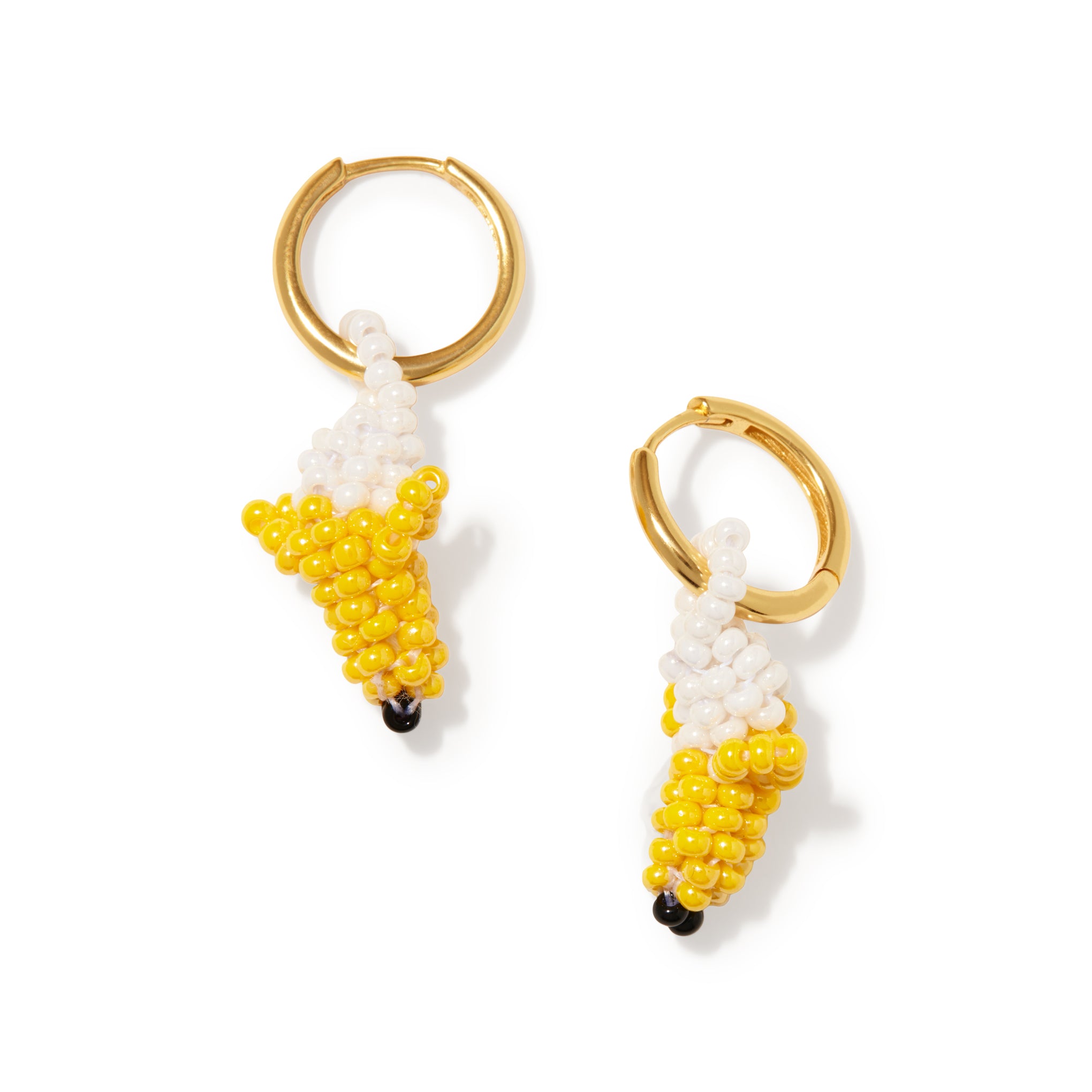 Beaded Mini Fruit Hoop Earrings Gold Banana – MoMA Design Store