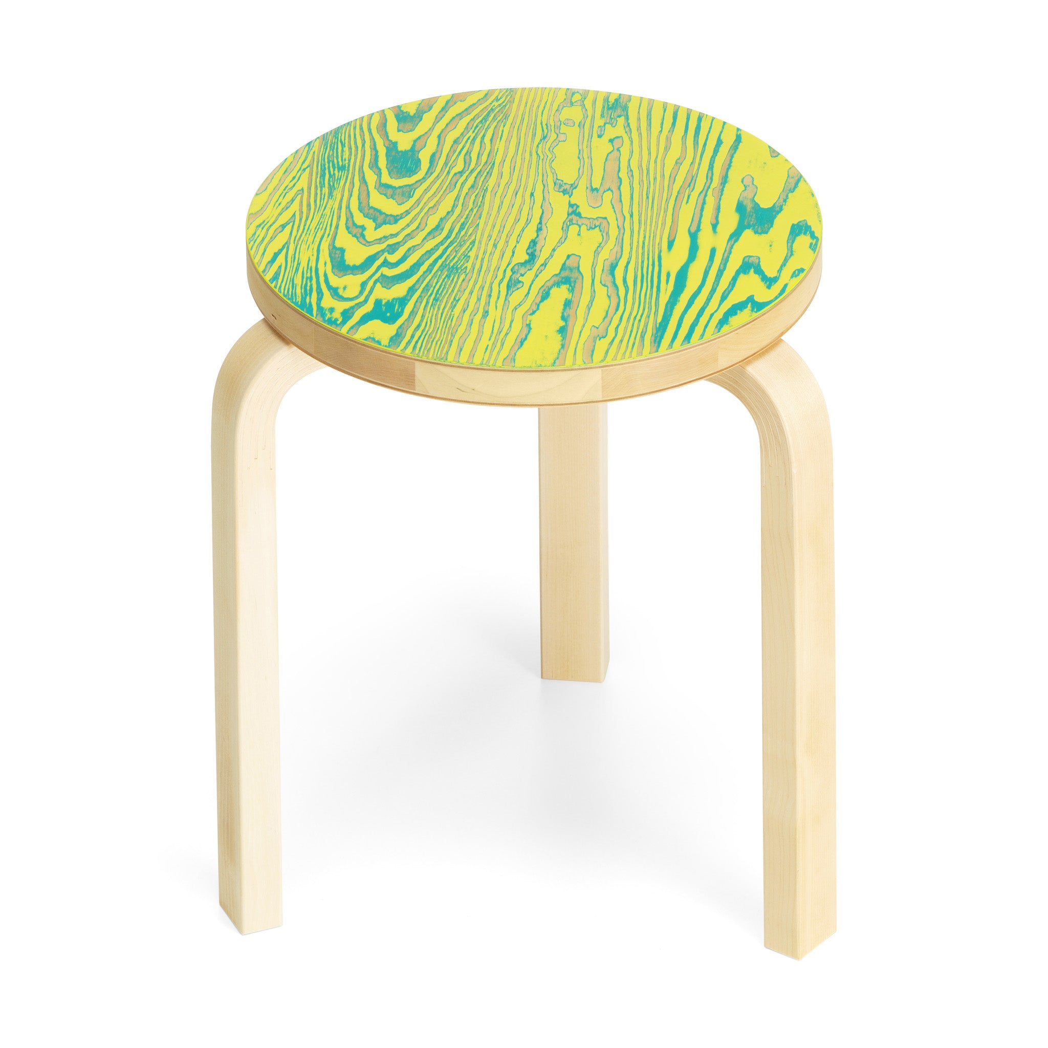 Artek Aalto ColoRing 60 Stacking Stool Yellow/ Green – MoMA
