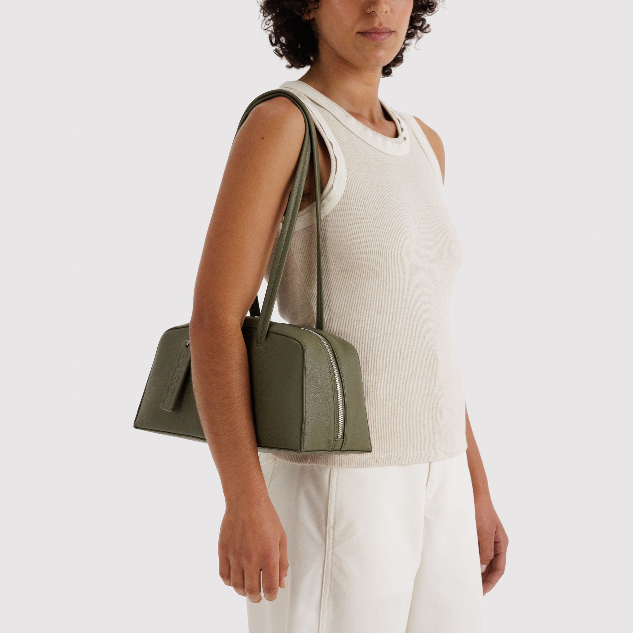 baggu leather backpack Recycled Leather Bowler Bag