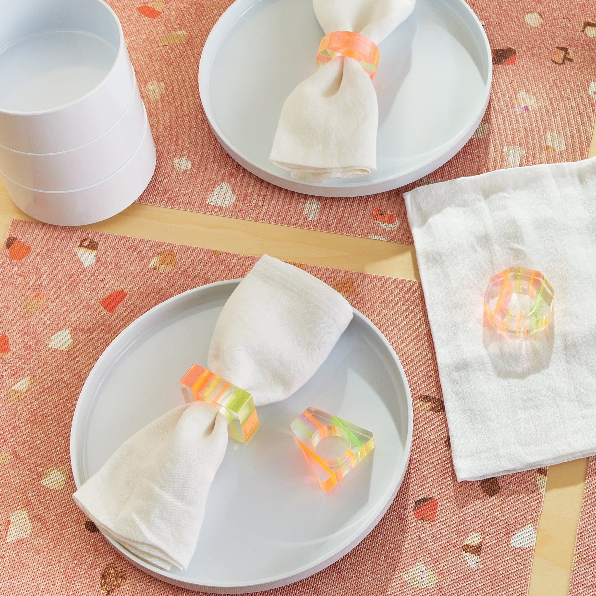 Nicolai Canetti Chromatic Napkin Rings - Set of 4 - Orange/ Yellow 
