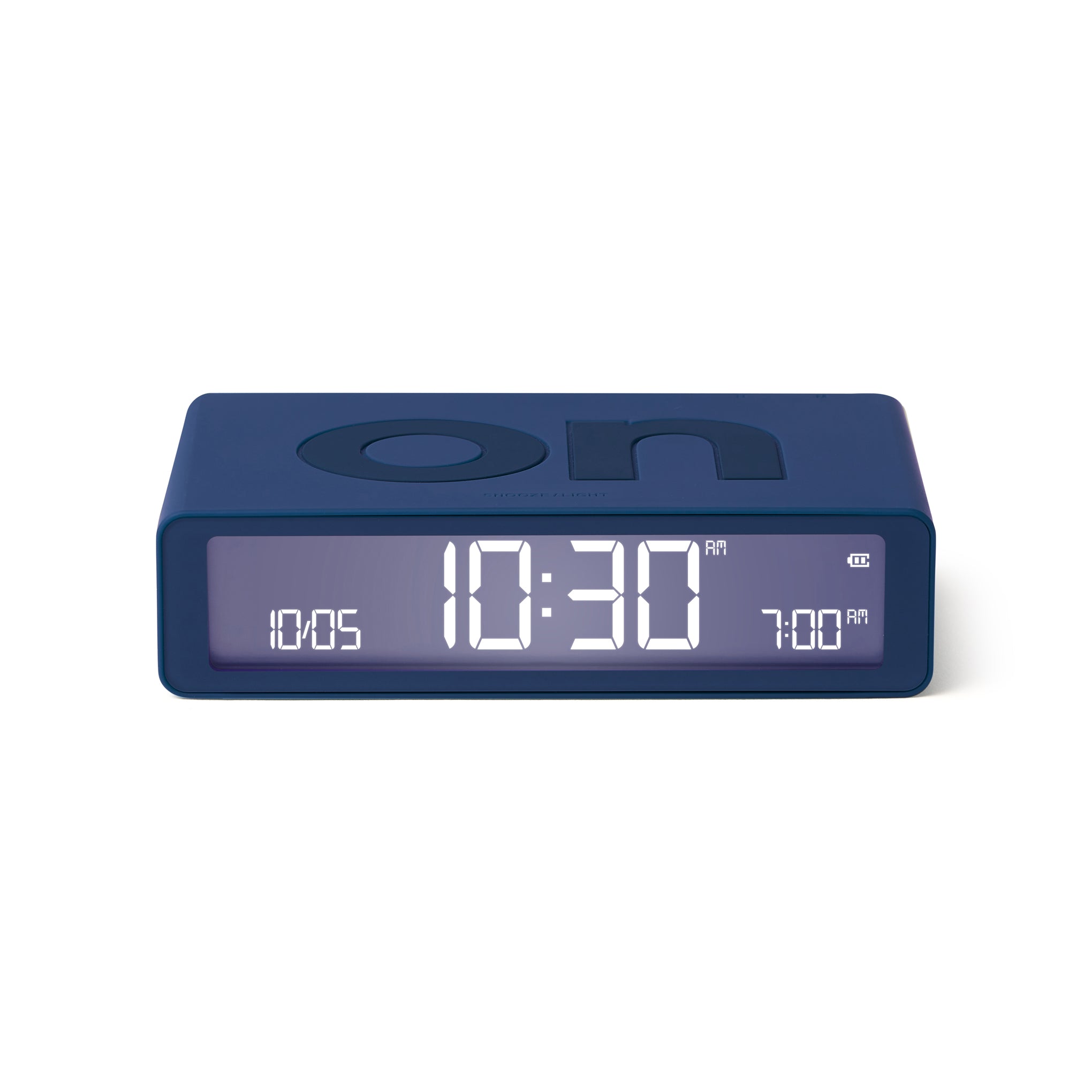 Lexon Flip Rechargeable Alarm Clock - Dark Blue – MoMA Design Store
