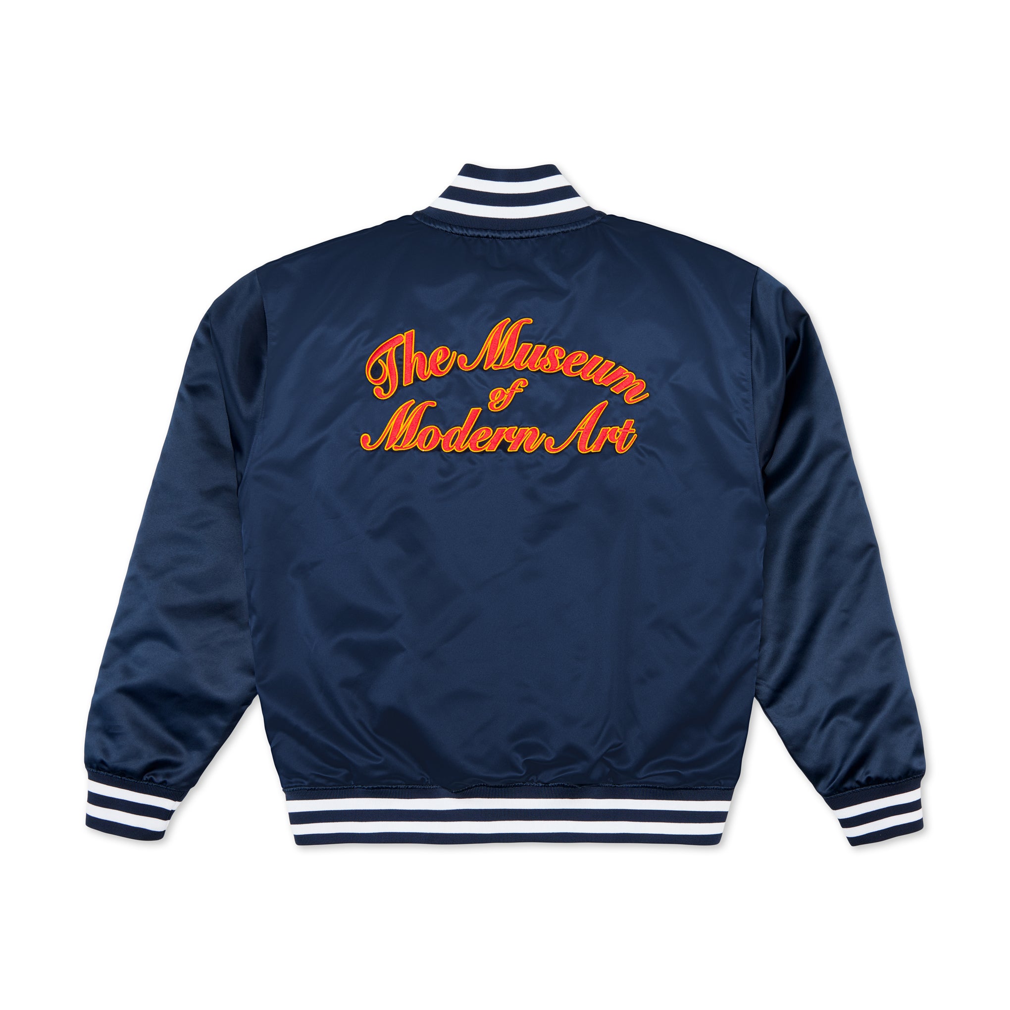 Moma Champion Satin Bomber Jacket Large Navy