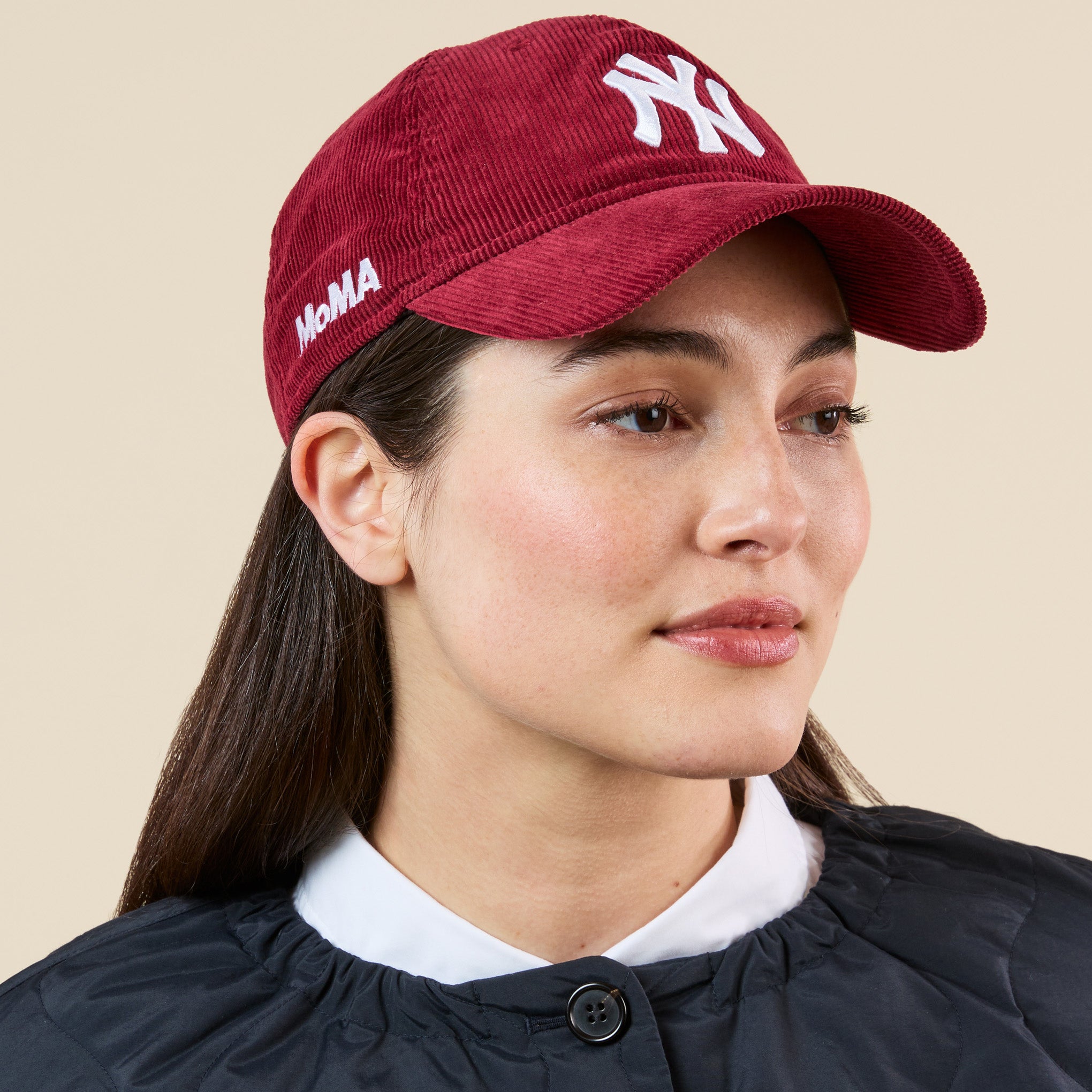 MoMA NY Yankees 9TWENTY Corduroy Adjustable Baseball Cap - Maroon
