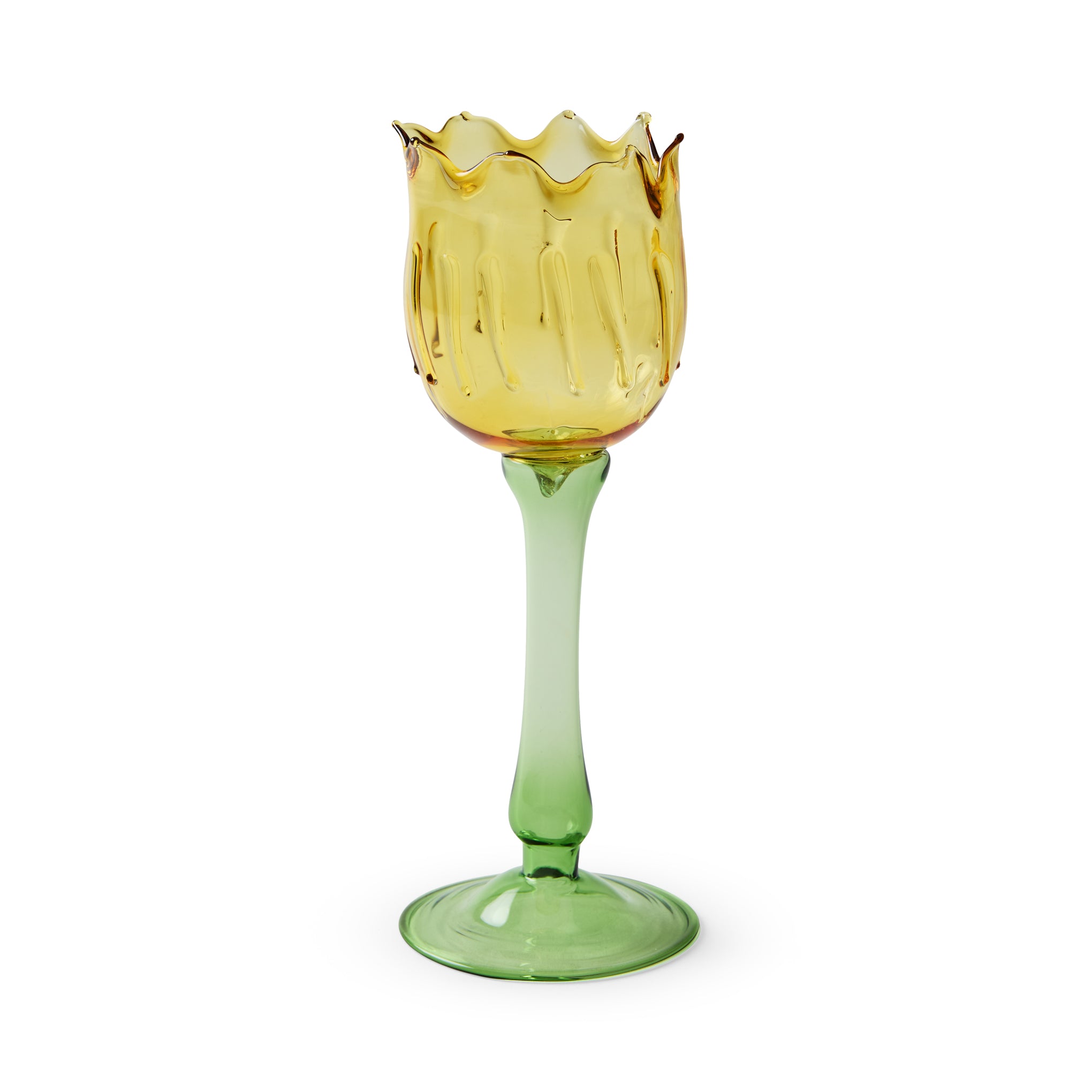 Eternal Blossom Glass Tea Light Holder - Yellow / Green – MoMA