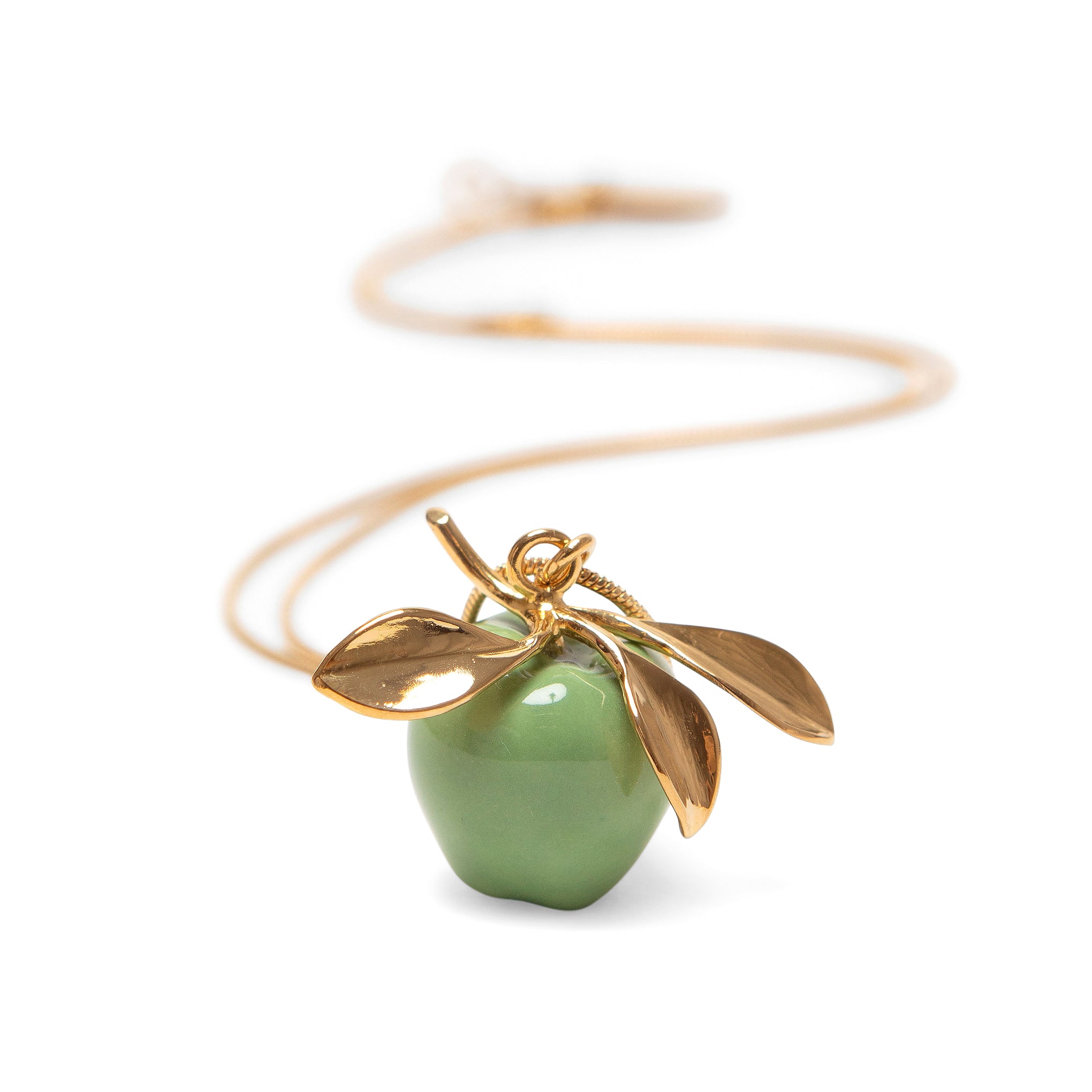 Andrés Gallardo Green Apple Stem Gold-Plated Necklace – MoMA