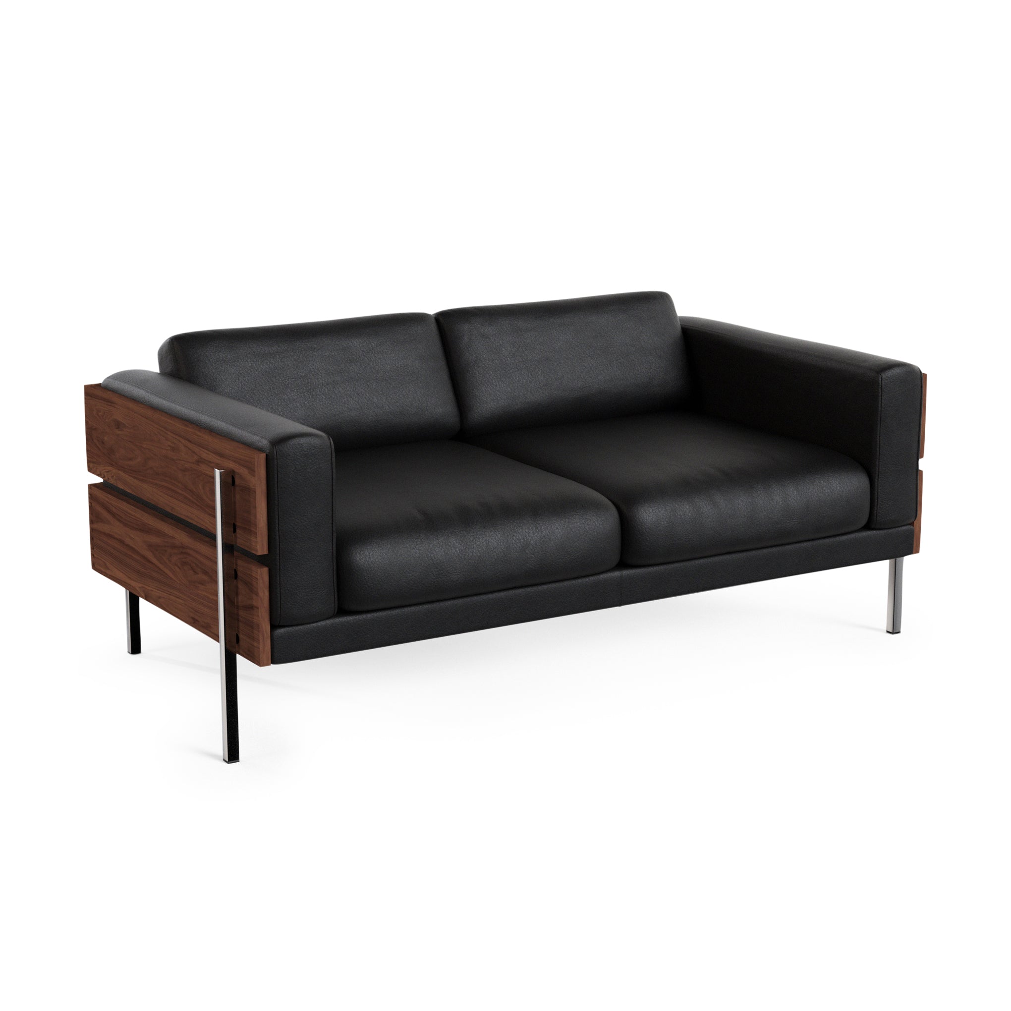 Forum 2-Seater Sofa - Walnut/ Black Leather – MoMA Design Store
