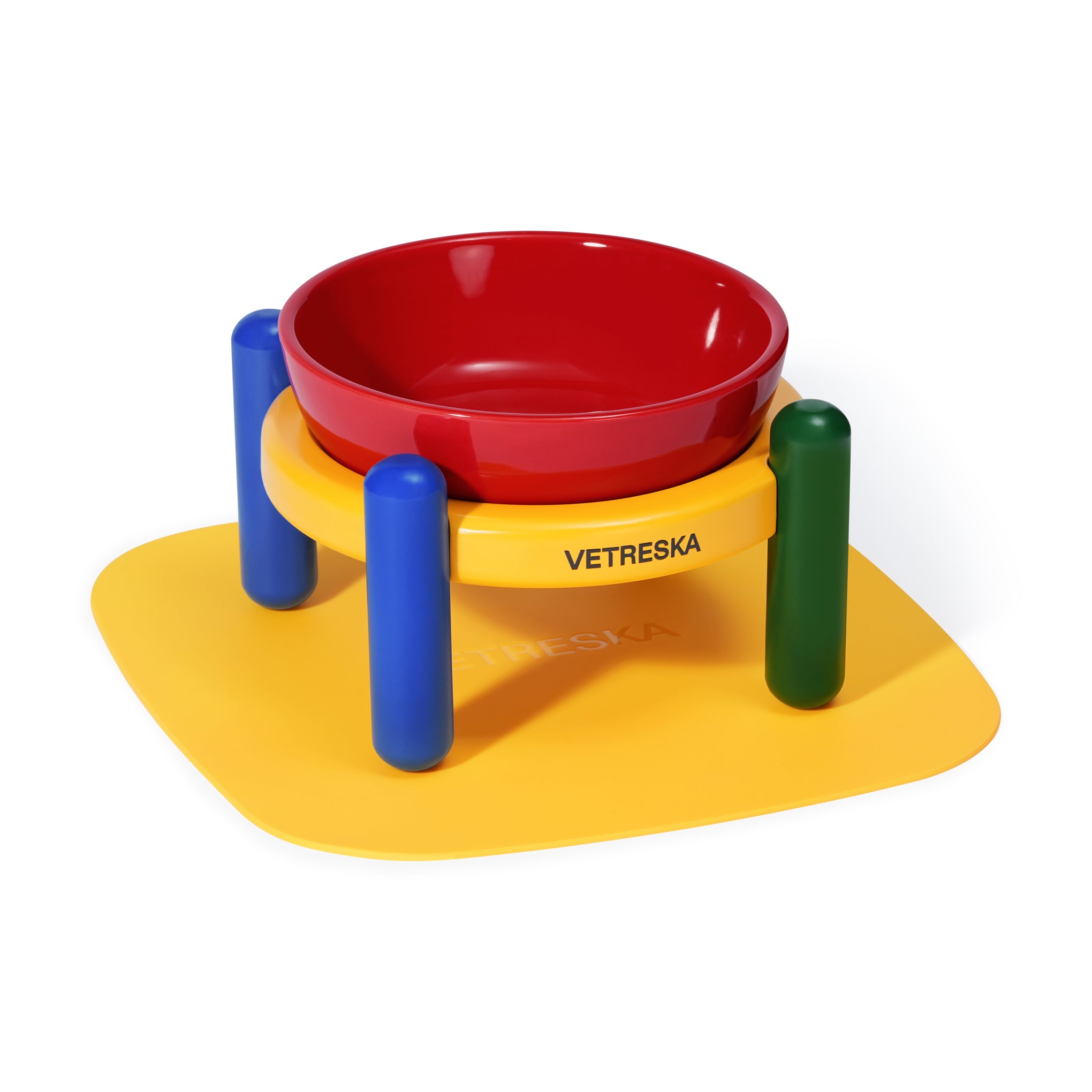 Vetreska Chroma Elevated Pet Bowl & Mat Set Medium MoMA Design Store