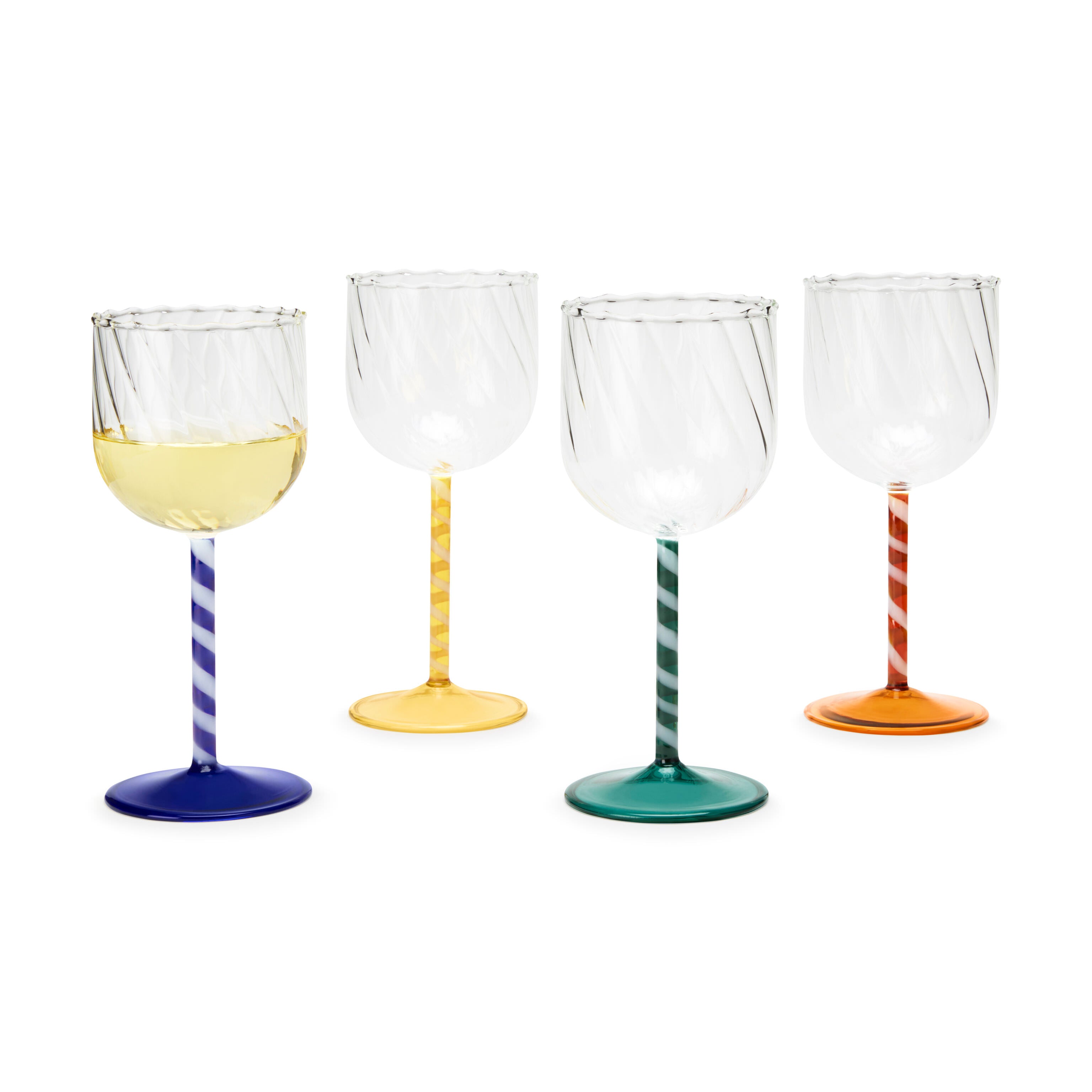 wine glass glassware Candy Twist Glassware - Set of 4