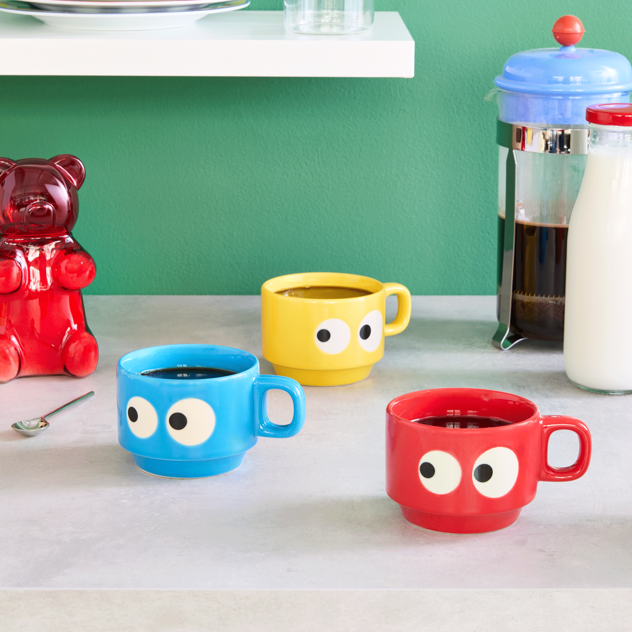 Kyoro Kyoro Stoneware Stacking Mugs - Set of 3 – MoMA Design Store