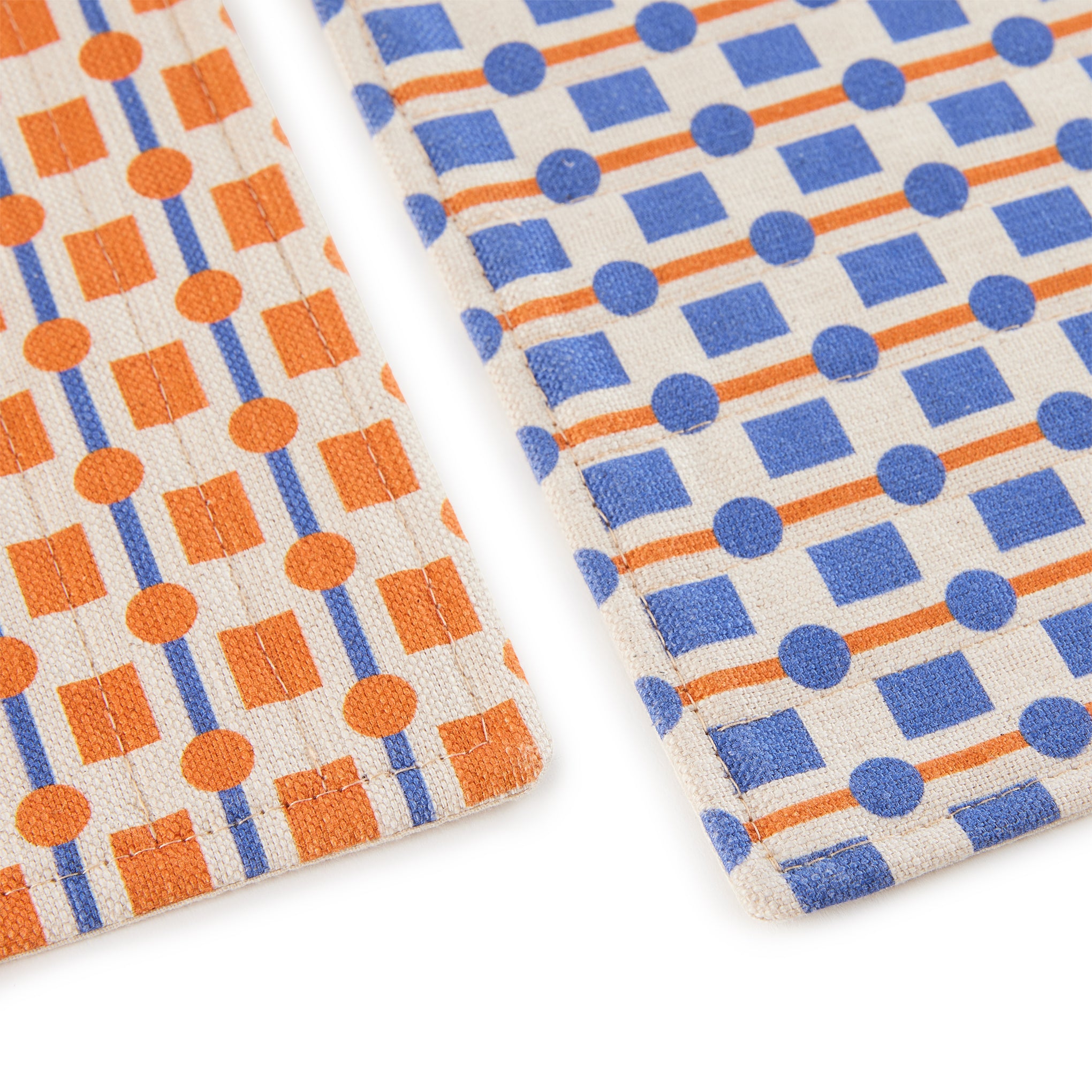 Geometric Cotton & Linen Placemats Set of 2 Orange/ Blue MoMA