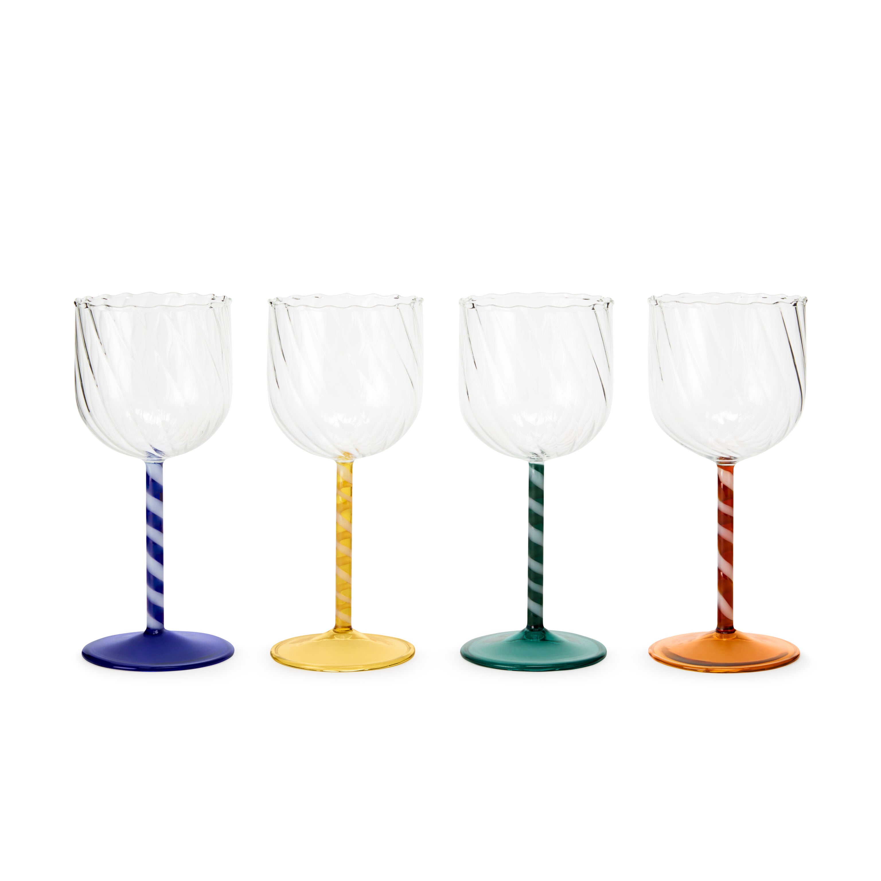 Candy Twist Glassware - Set of 4