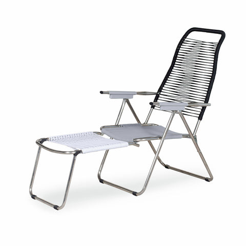 Spaghetti Outdoor Lounge Chair - Black/ Gray/ White