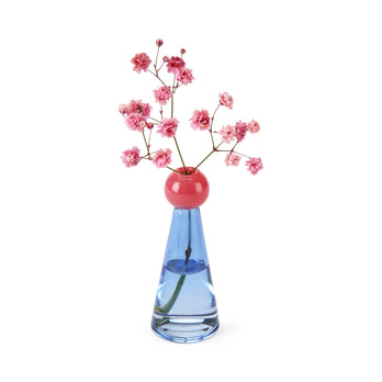Pixie Glass Vase - Blue/ Red