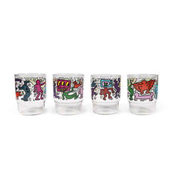 Luna Luna Keith Haring Banner Stackable Glass Tumblers - Set of 4