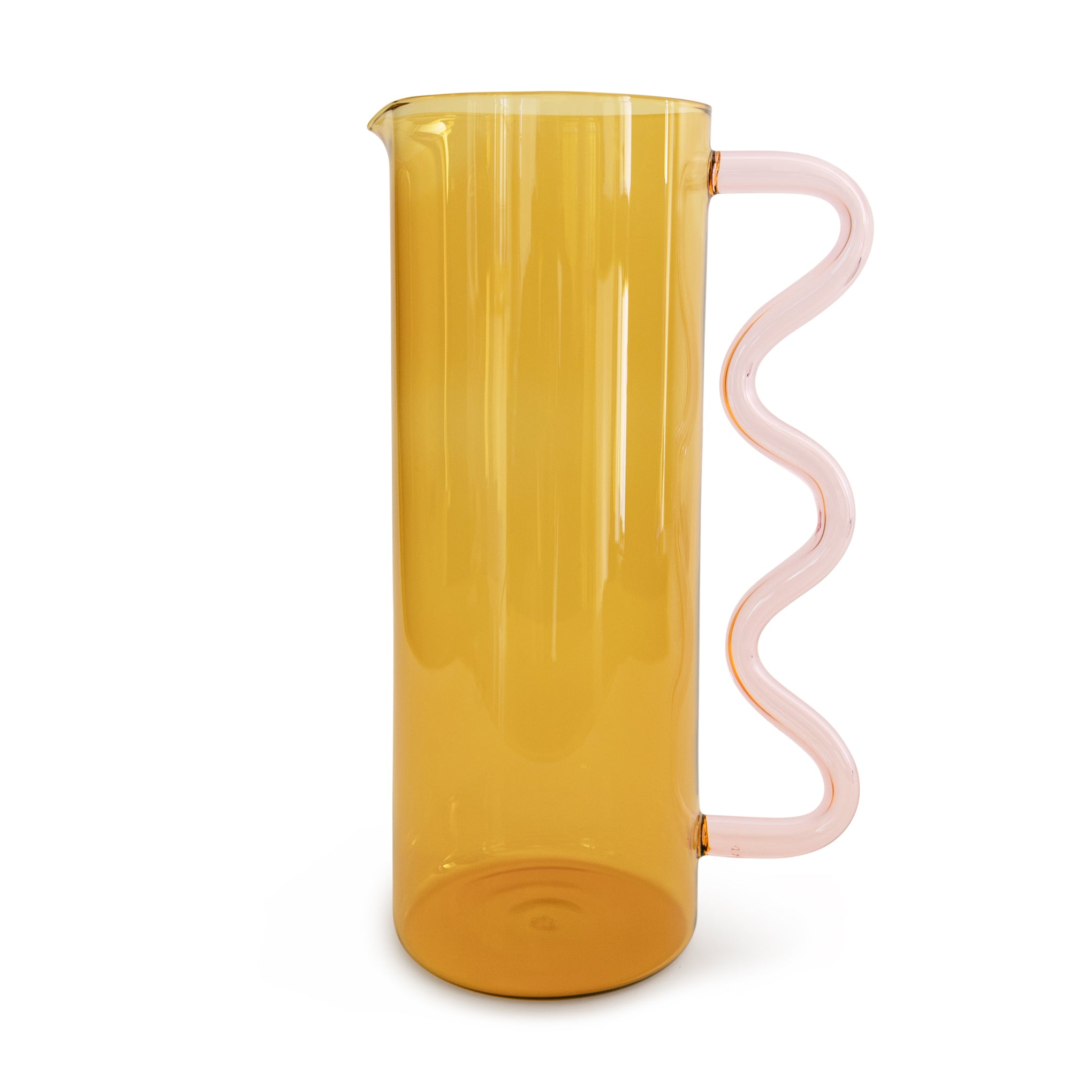 Wave Glass Pitcher - Yellow/ Pink