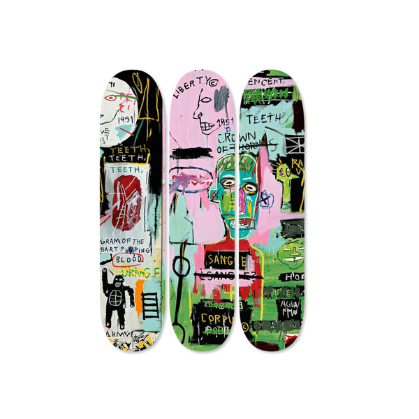Jean-Michel Basquiat In Italian Skateboard Triptych from The
