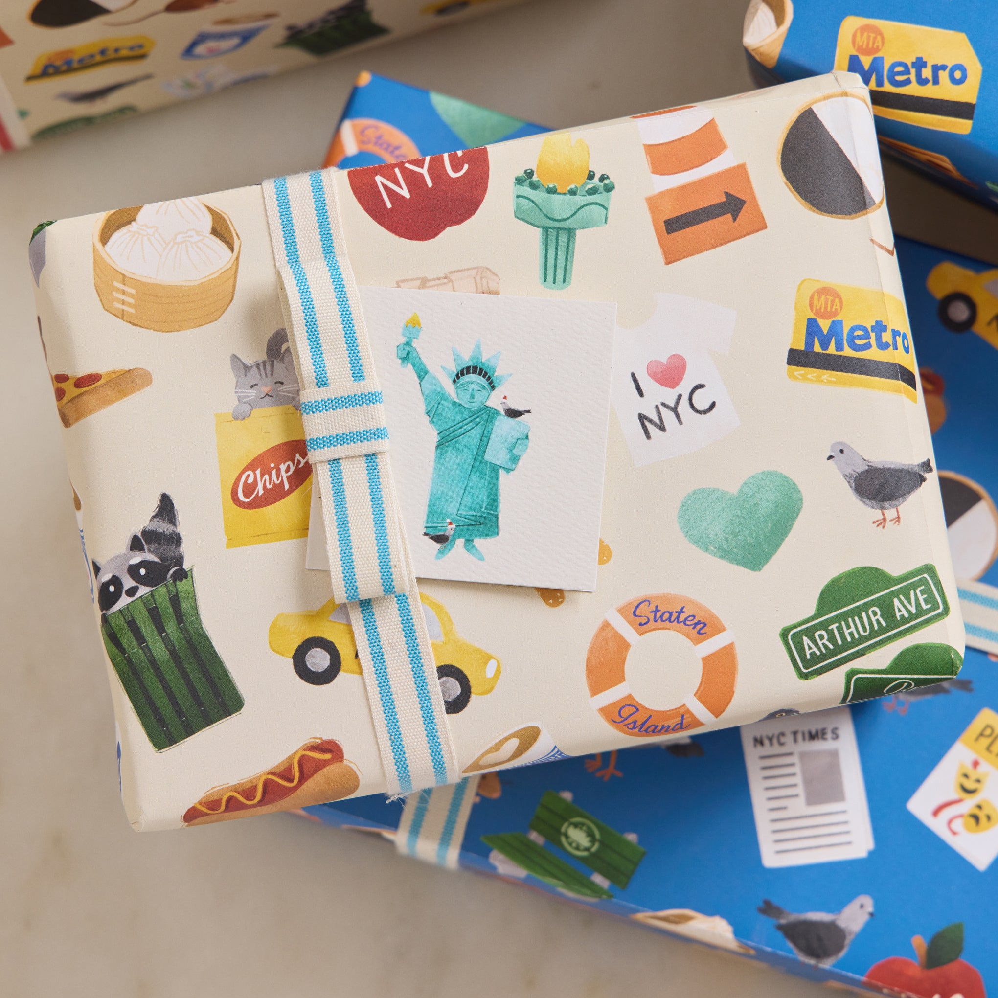 NYC Gift Wrap - Set of 4 - Blue/ Cream – MoMA Design Store