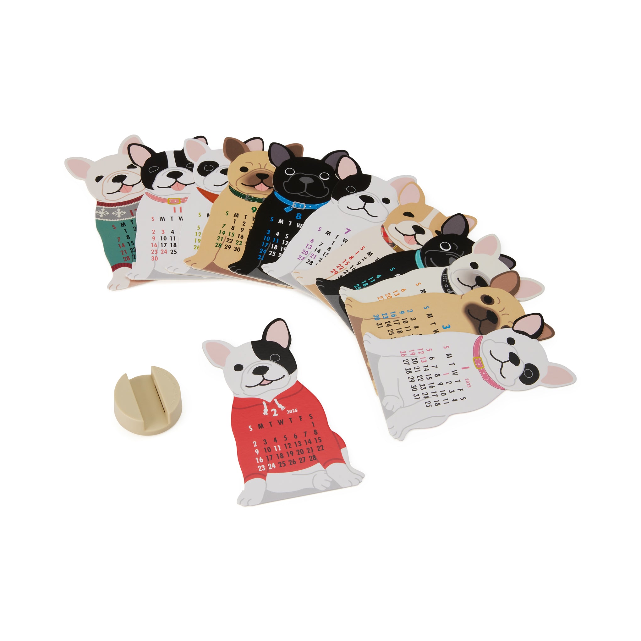 2025 3D French Bulldog Desk Calendar MoMA Design Store