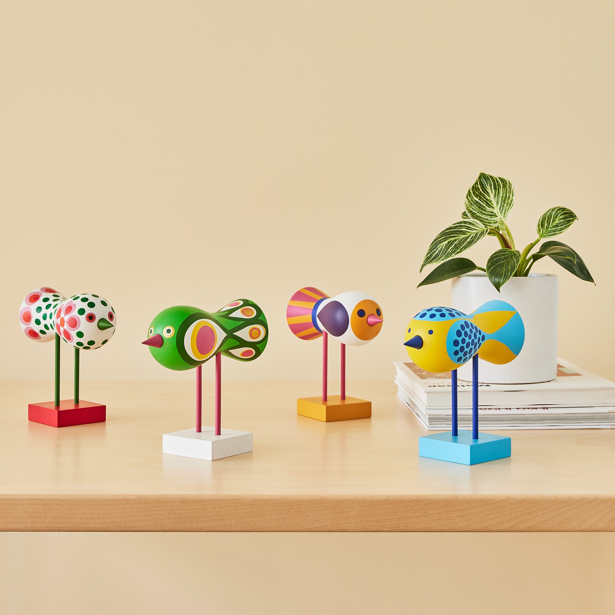 Lisa Larson Wooden Bird Object - Blue Base – MoMA Design Store